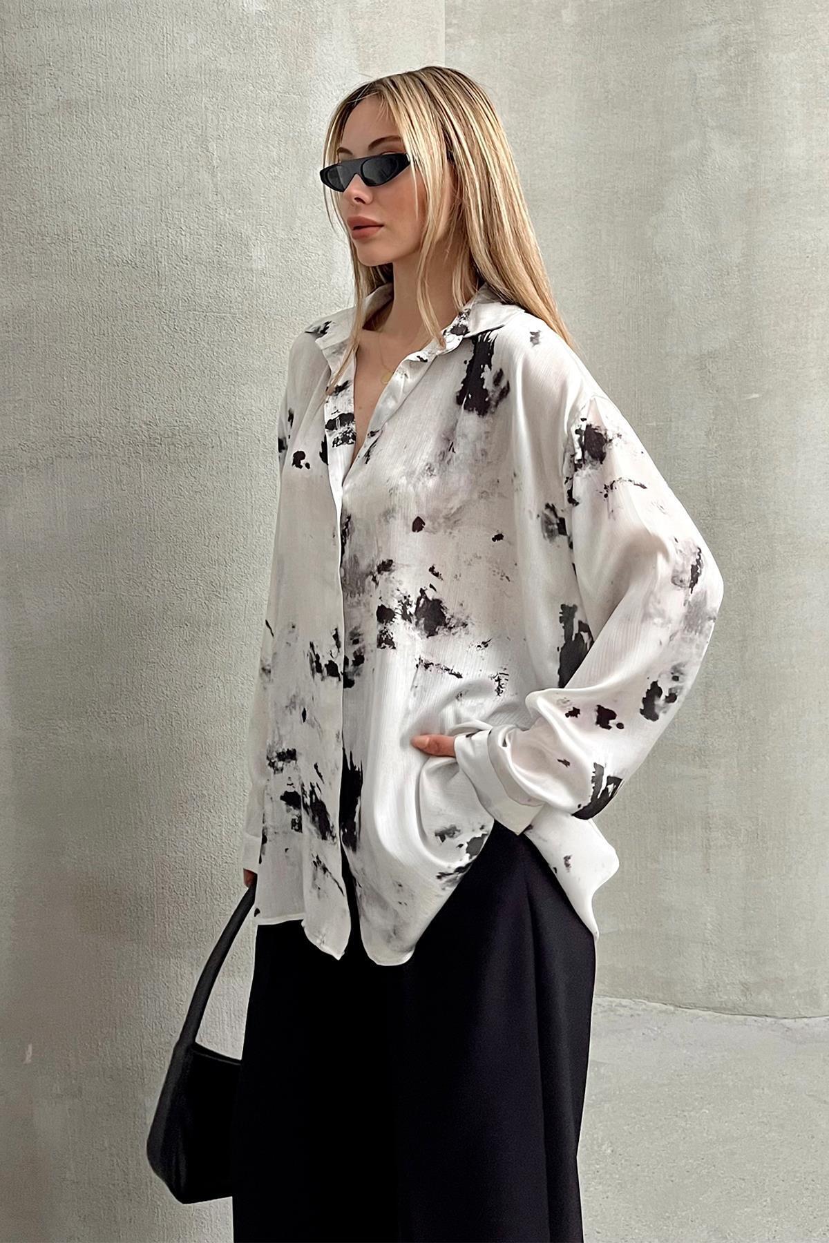 Olcay-Lässiges Hemd mit Batikmuster – STONE 9319 5