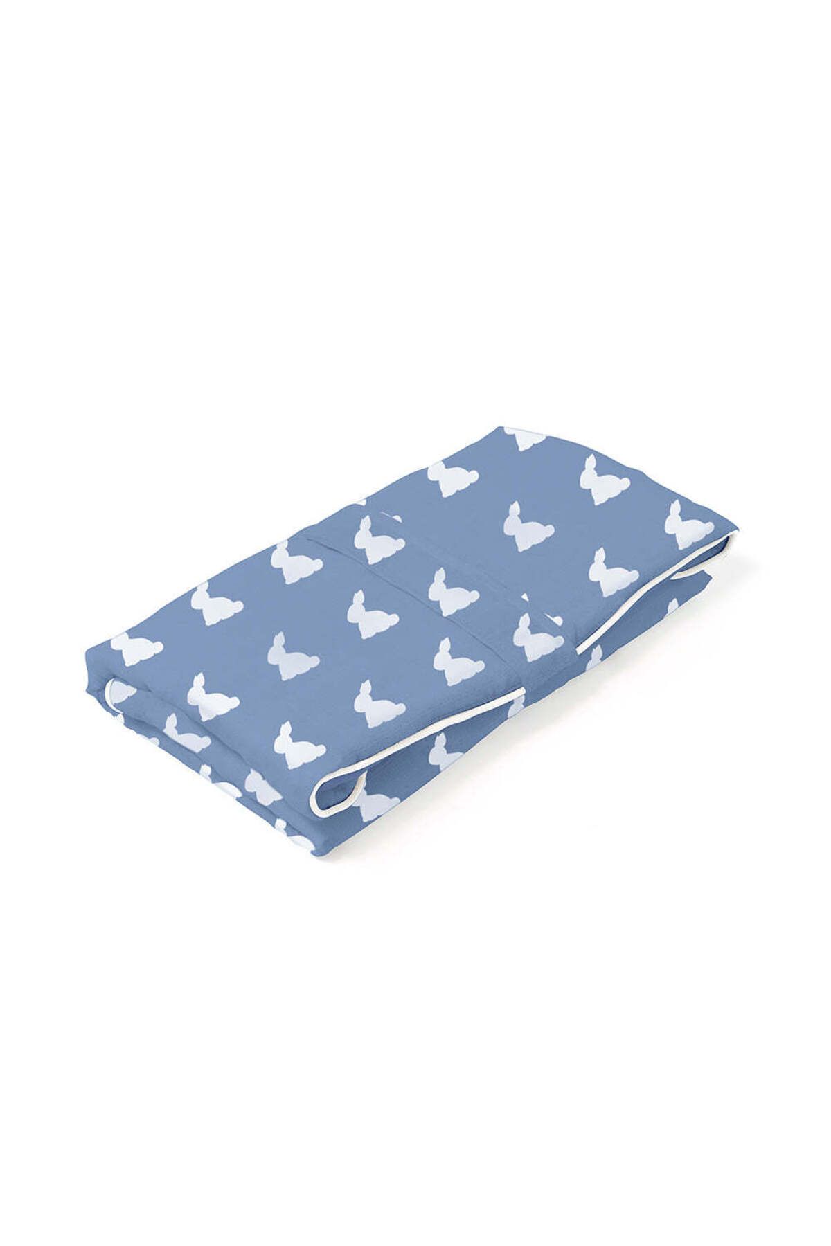 DEUX LAPINS-Practical Foldable Changing Mat with 100% Cotton Bag - Mono Lapin Royal Blue 5