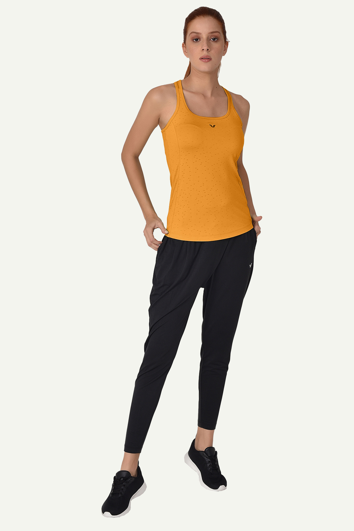 bilcee-Yellow Wide Collar Running Vest - Breathable Sleeveless Athlete T-Shirt 8604 5