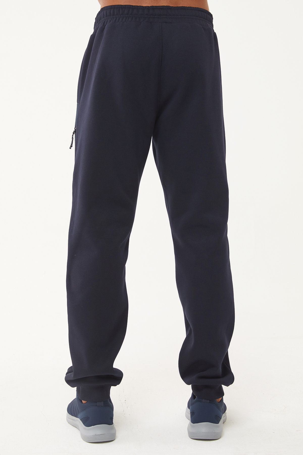 bilcee-Pantaloni de sport pentru bărbați, albastru marin închis, cu nervuri lungi, cu 3 fire, 1662 7