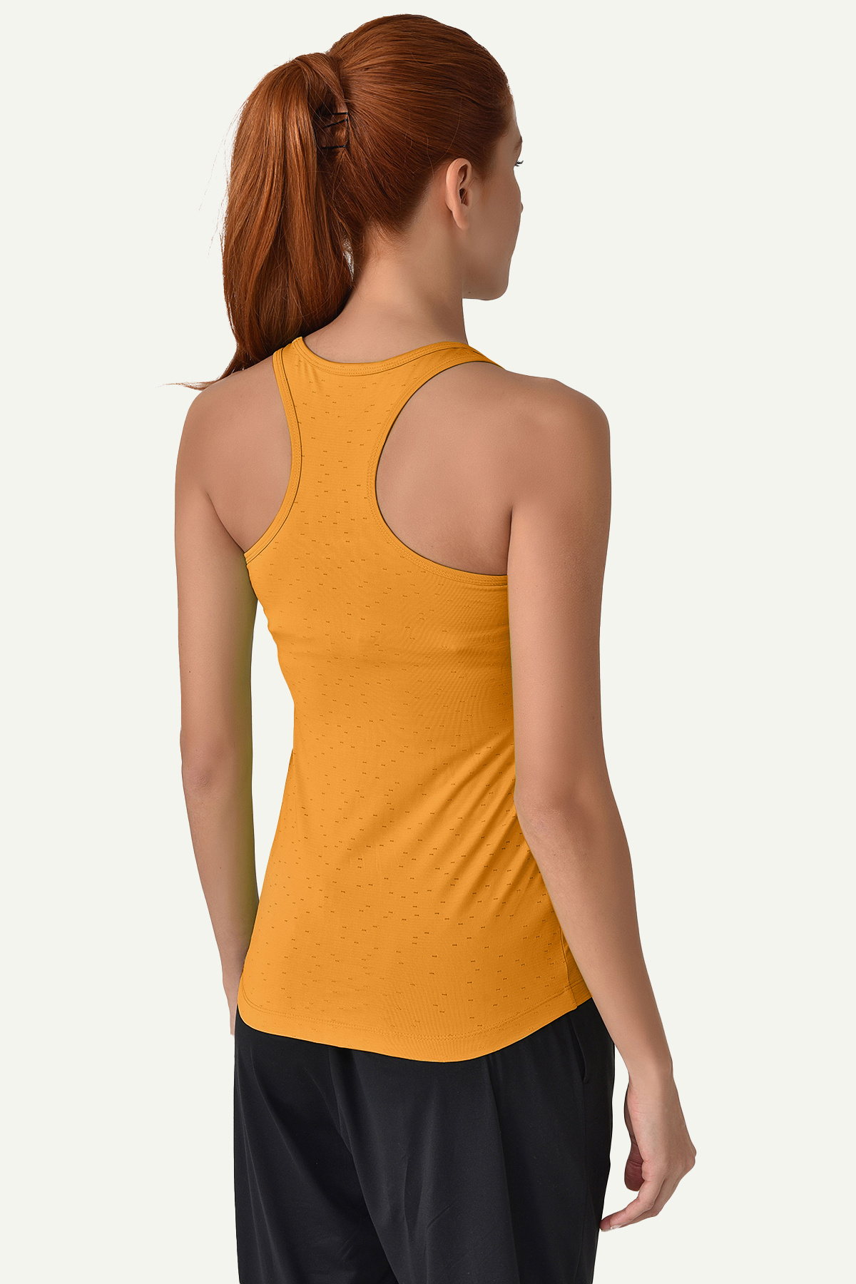 bilcee-Yellow Wide Collar Running Vest - Breathable Sleeveless Athlete T-Shirt 8604 3