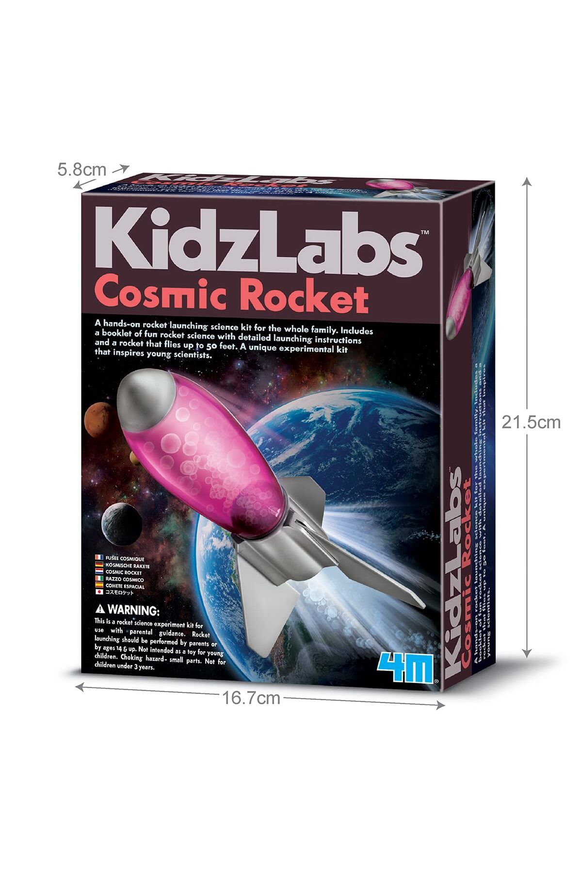 4M-Kidz Labs Science Museum Cosmic Rocket, Science and Activity Kit to Build and Launch a Rocket 4