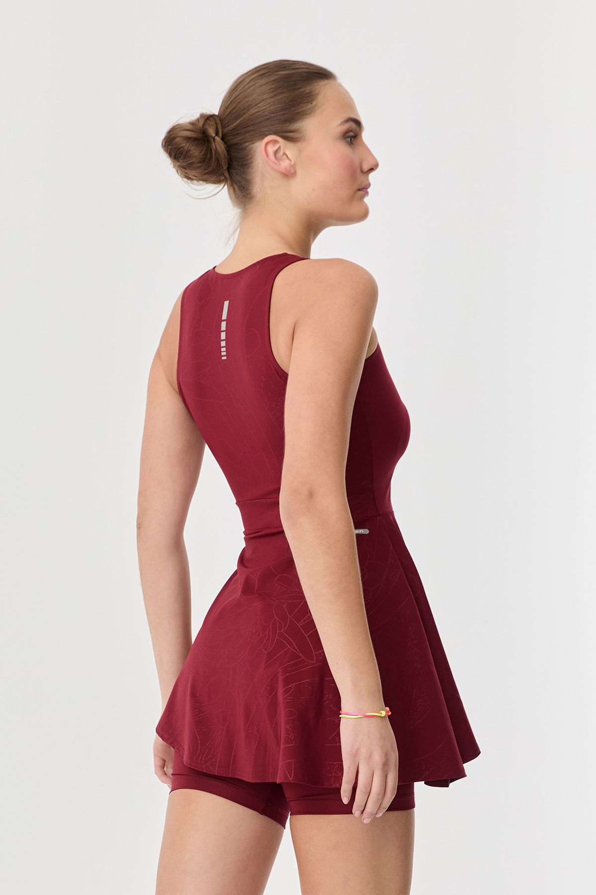 bilcee-Rochie de tenis pentru femei cu colanți roșii Claret - Scurtă 0092 8