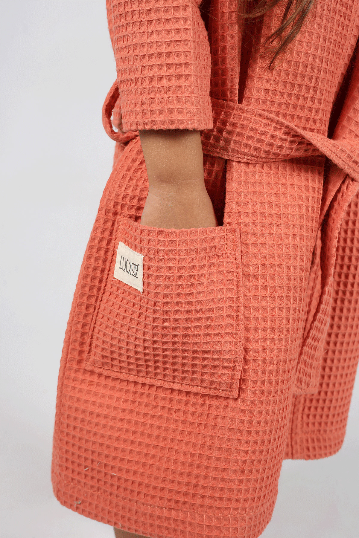 LUCKKA Pike Çocuk Bornoz Waffle Kumaş - Ztwaf00 fotoğrafı 4 (önizleme)