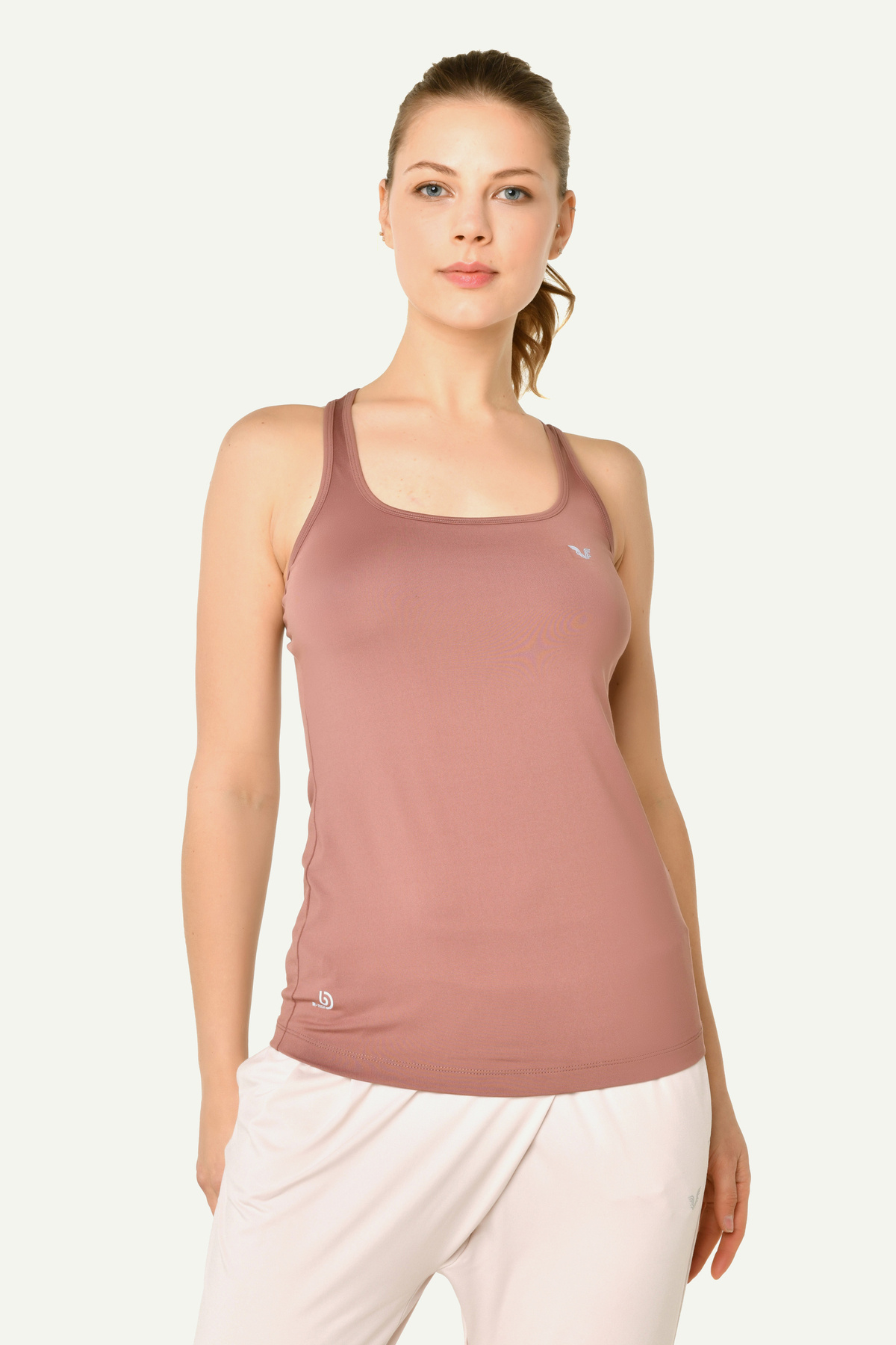 bilcee-Colorful Women's Athlete T-Shirt - Earth, Wide Collar, Zero Sleeve, Long Back 8721 2