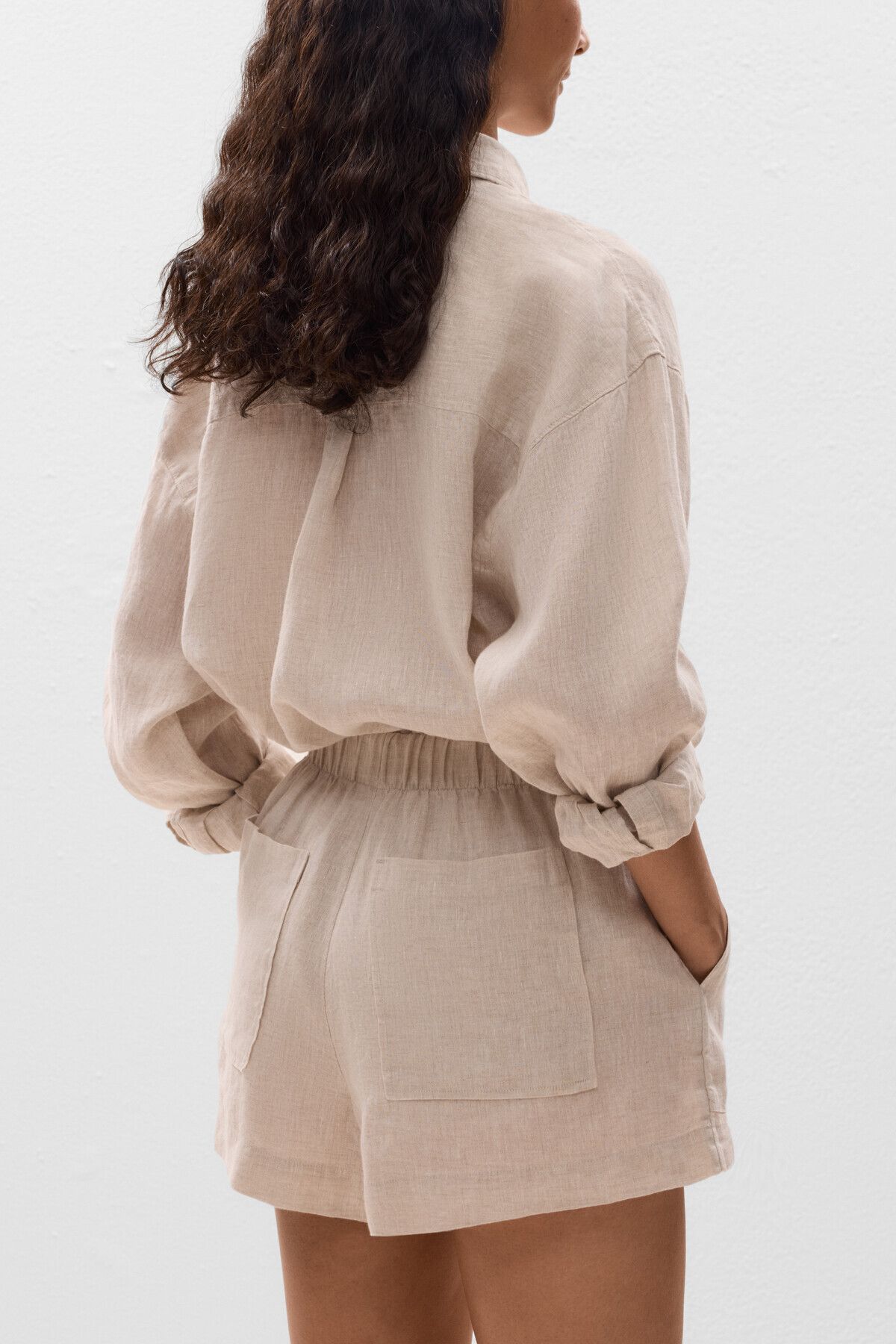 Oysho-100% Linen Shorts 4