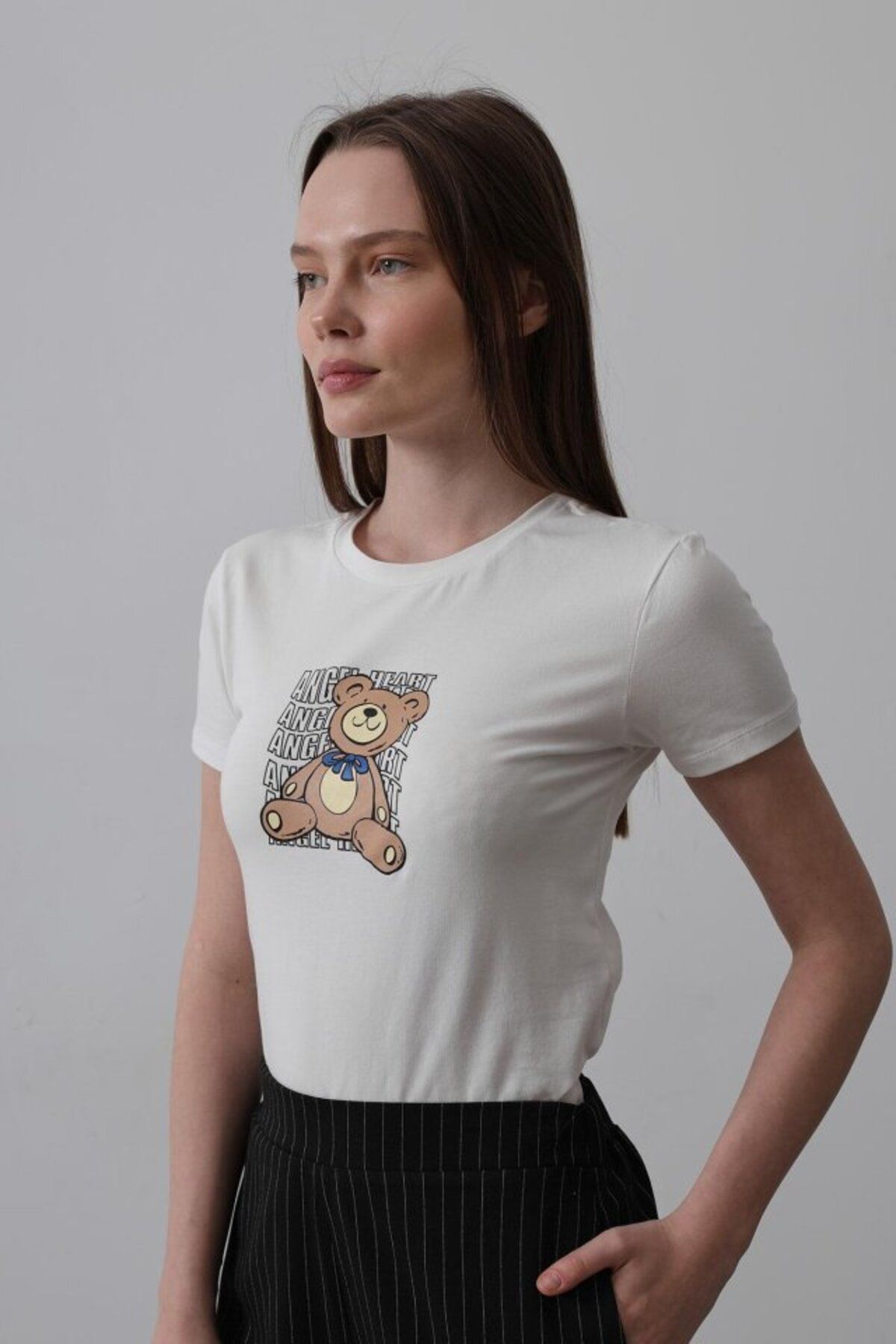 gelirr Baskı Detaylı T-shirt - Ekru