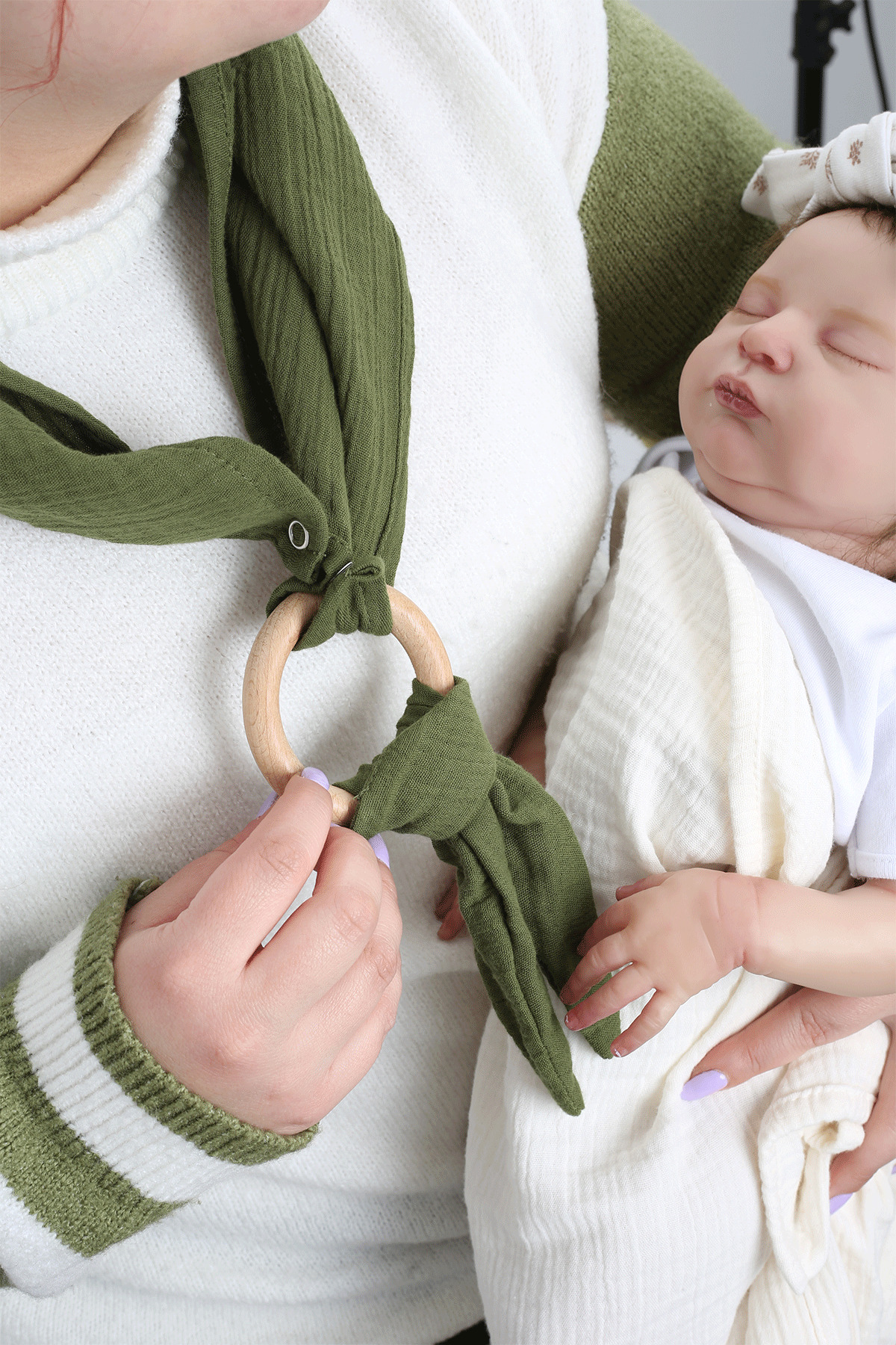 LUCKKA Çok Amaçlı Müslin Oyuncak , Diş Kaşıyıcı , Puset Oyuncağı , Emzik Tutacağı , Fular - Ztcrınk fotoğrafı 4 (önizleme)