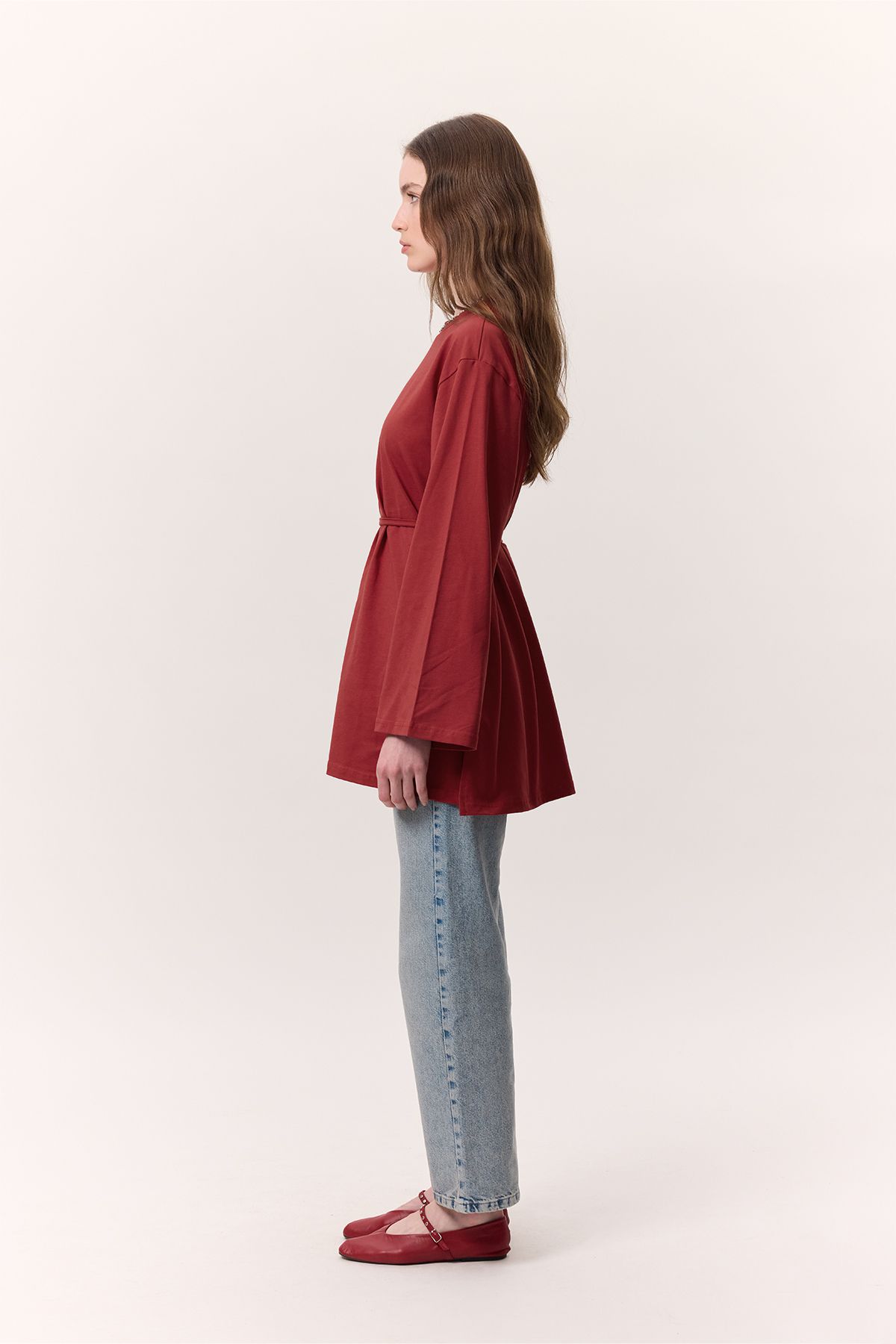 Manuka-Oversize Tsirt Red Detailed Baglama 5