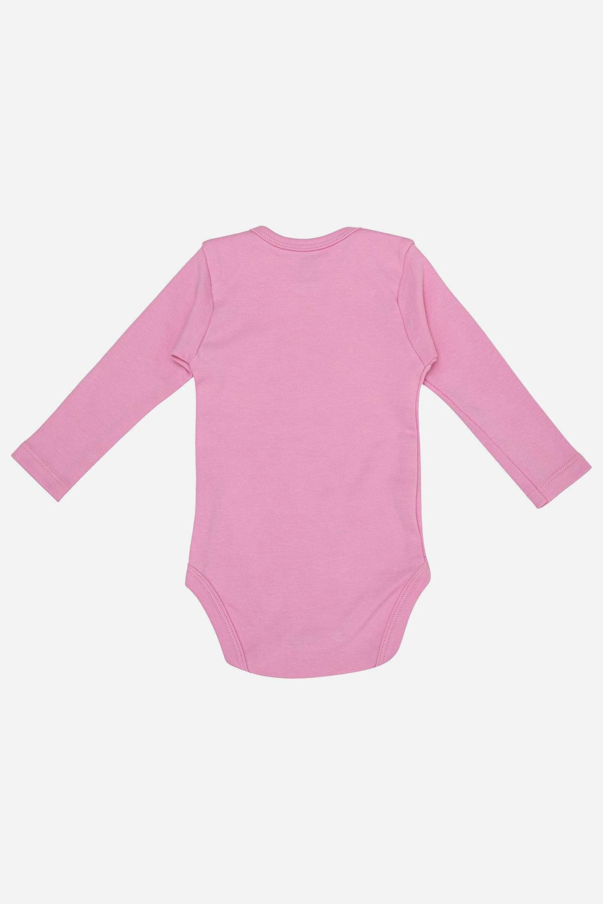 Arma Yıldız %100 Organik Pamuklu Pembe Uzun Kollu Bebek Body 5'li Paket fotoğrafı 5 (önizleme)