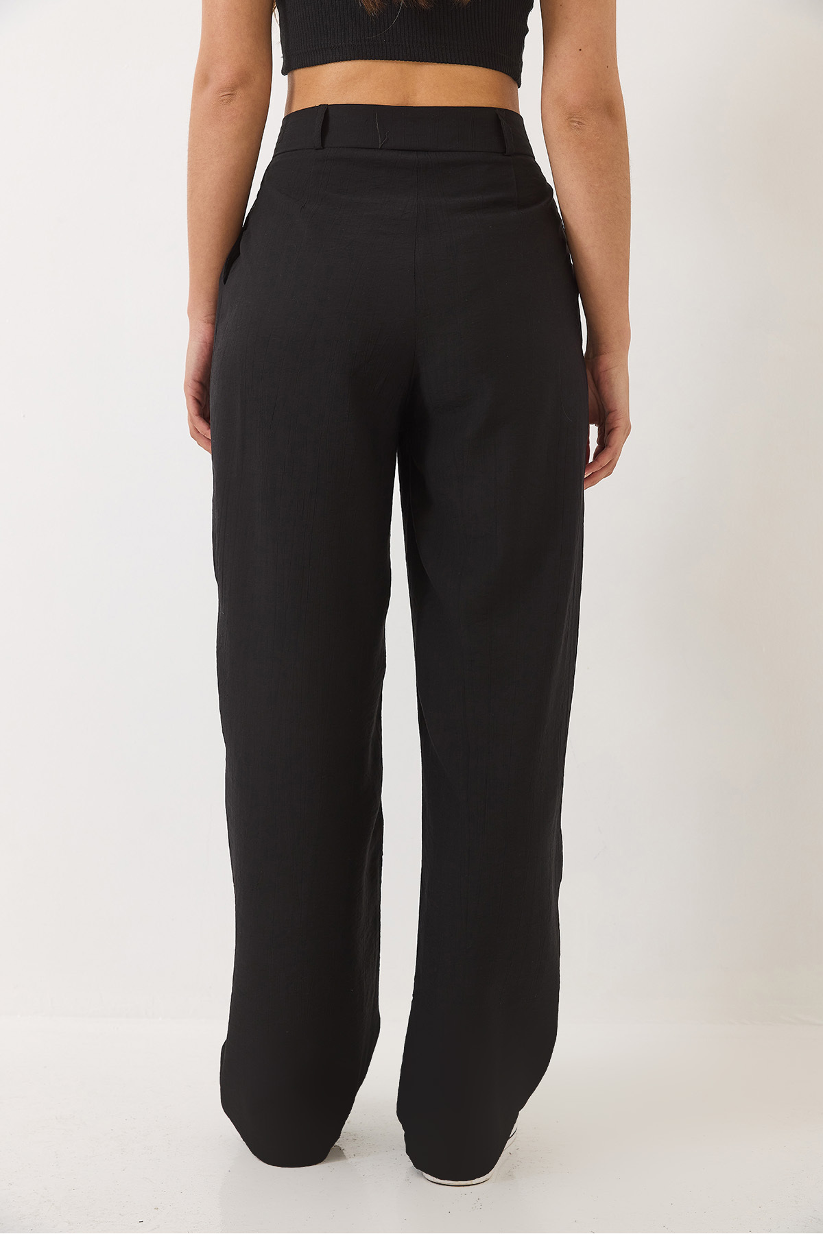 Bianco Lucci-Women's Pocket Detailed Palazzo Fabric Trousers 80115 60283049 6