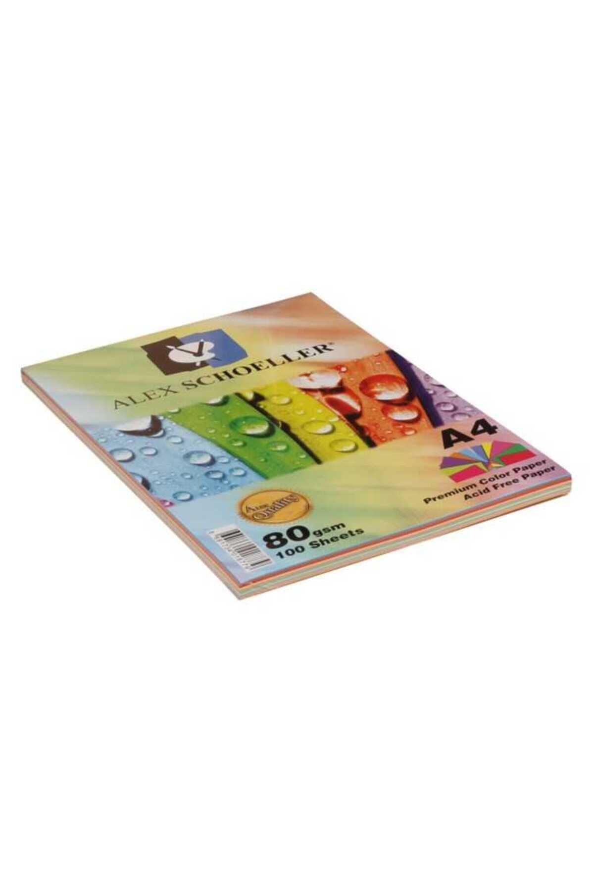 Alex Schoeller A4 Karışık 10 Renk Renkli Fotokopi Kağıdı Alx-779 (100 Lü Paket)