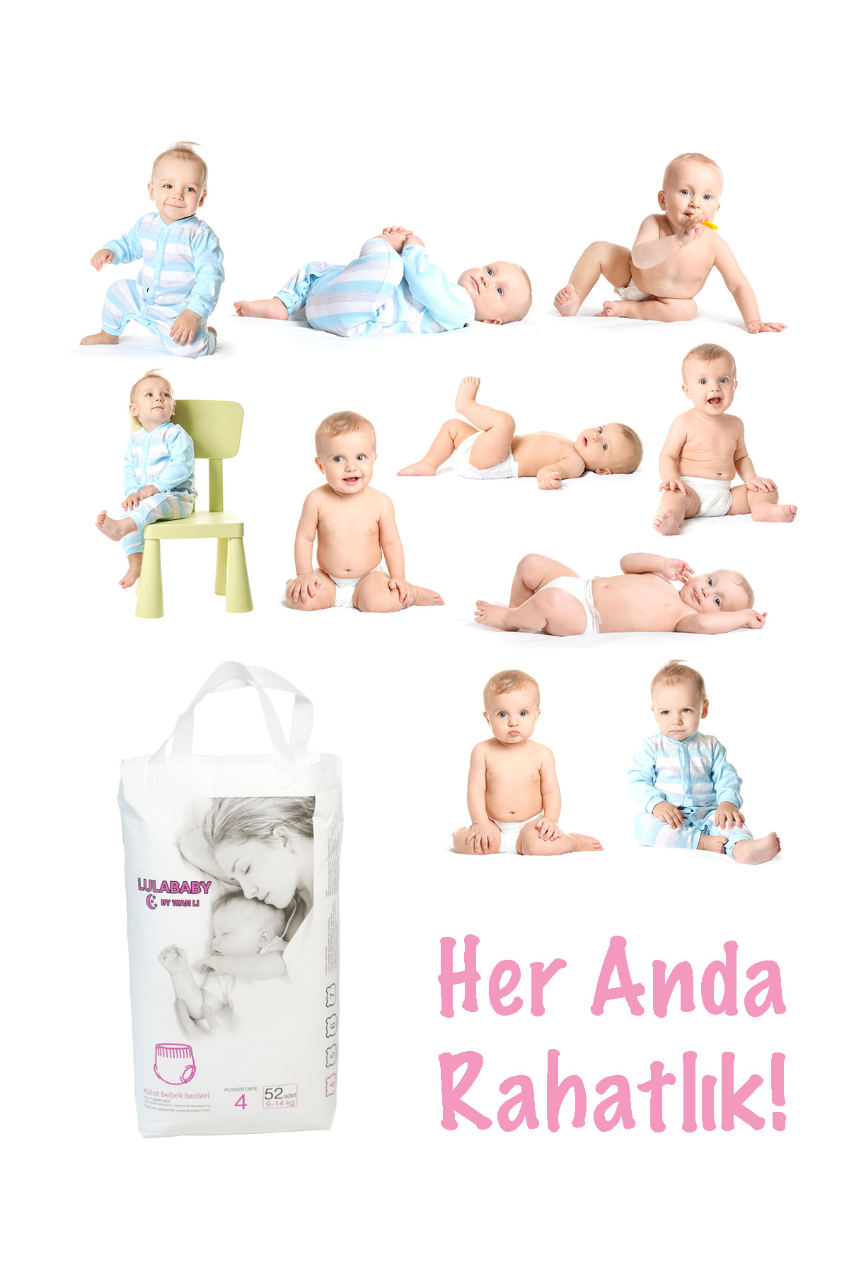 Lulababy Lula Baby Premium Fırsat Paketi 4 Numara Külot Bebek Bezi 52 Adet fotoğrafı 2 (önizleme)