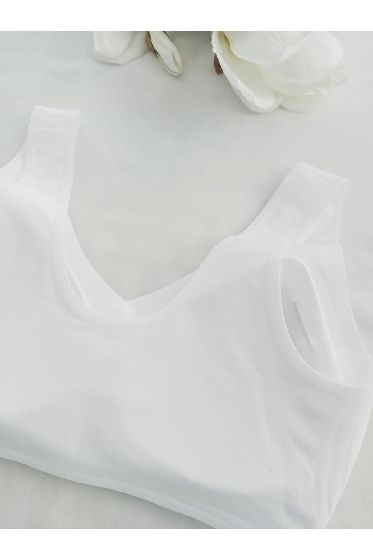 m mlinda önden çıtçıt düğmeli Balensiz Dikişsiz Seamless Bralet Yumuşak Rahat cıkabilir pedli sütyen F.K 1249 görsel 4