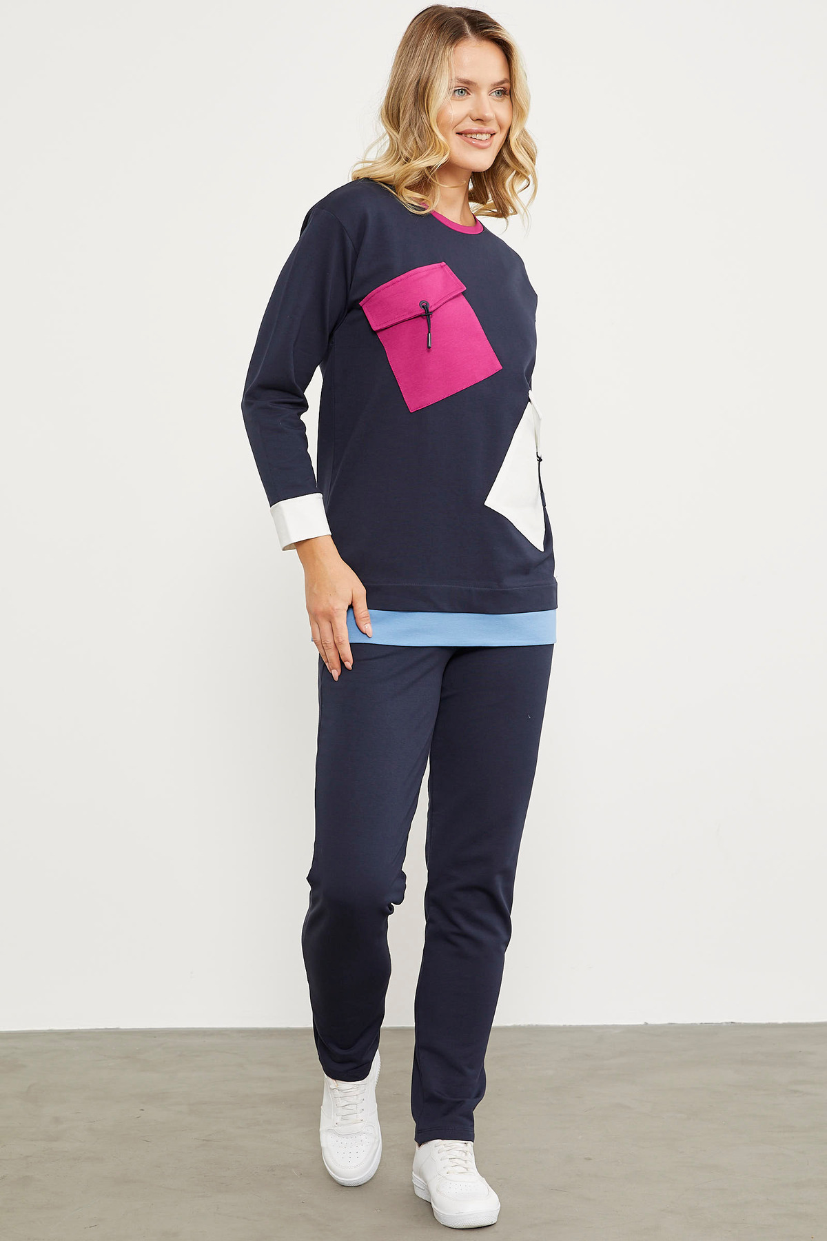 Sementa-Set de trening colorat cu buzunar - bleumarin 4