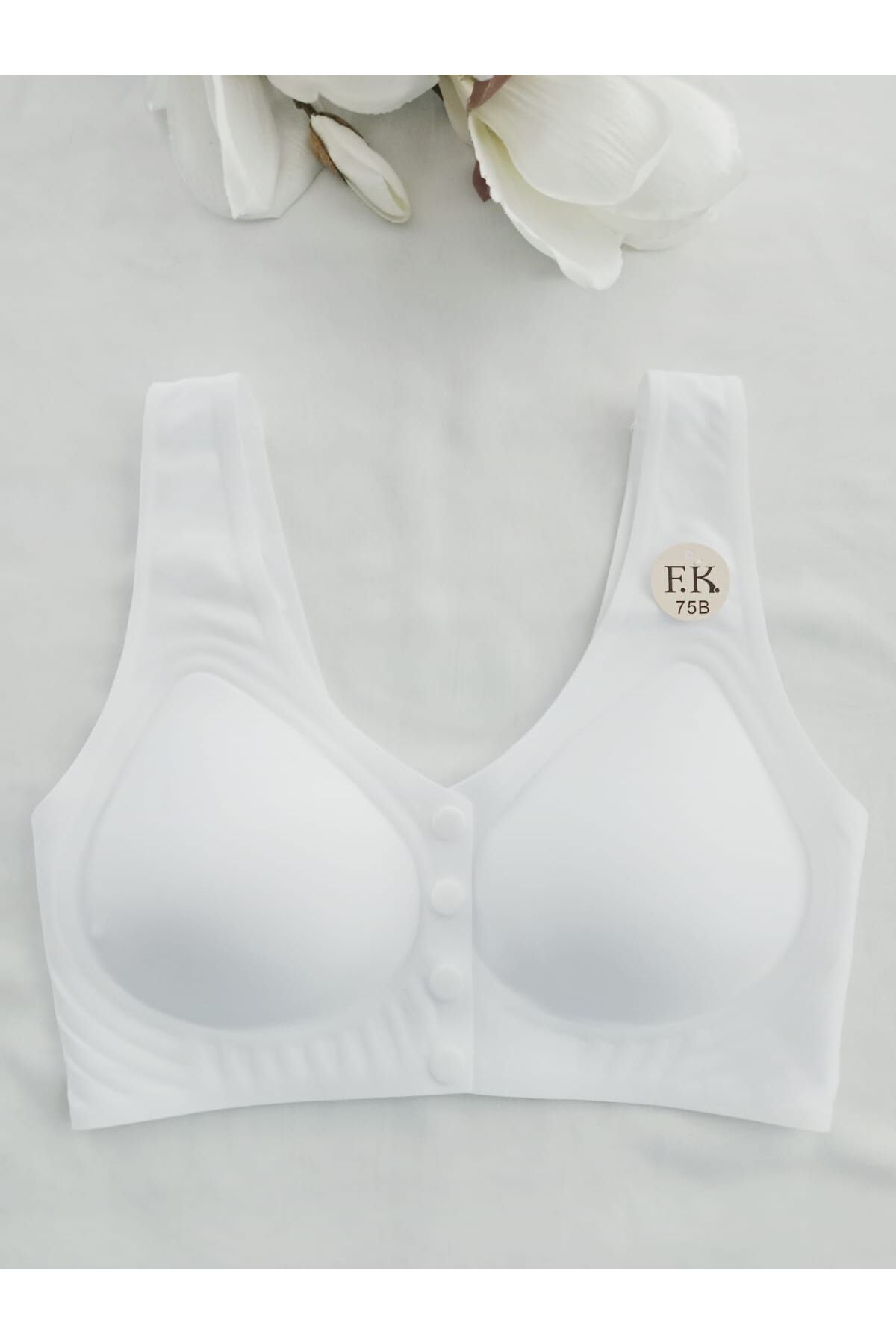 m mlinda önden çıtçıt düğmeli Balensiz Dikişsiz Seamless Bralet Yumuşak Rahat cıkabilir pedli sütyen F.K 1249 görsel 3