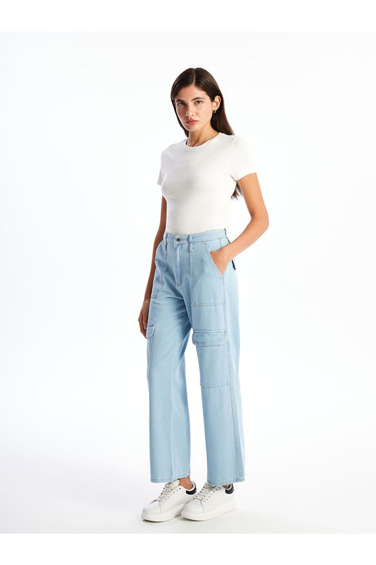 LC Waikiki Yeni Sezon Wideleg Kadin Kargo Jean Pantolon - S5HI91Z8
