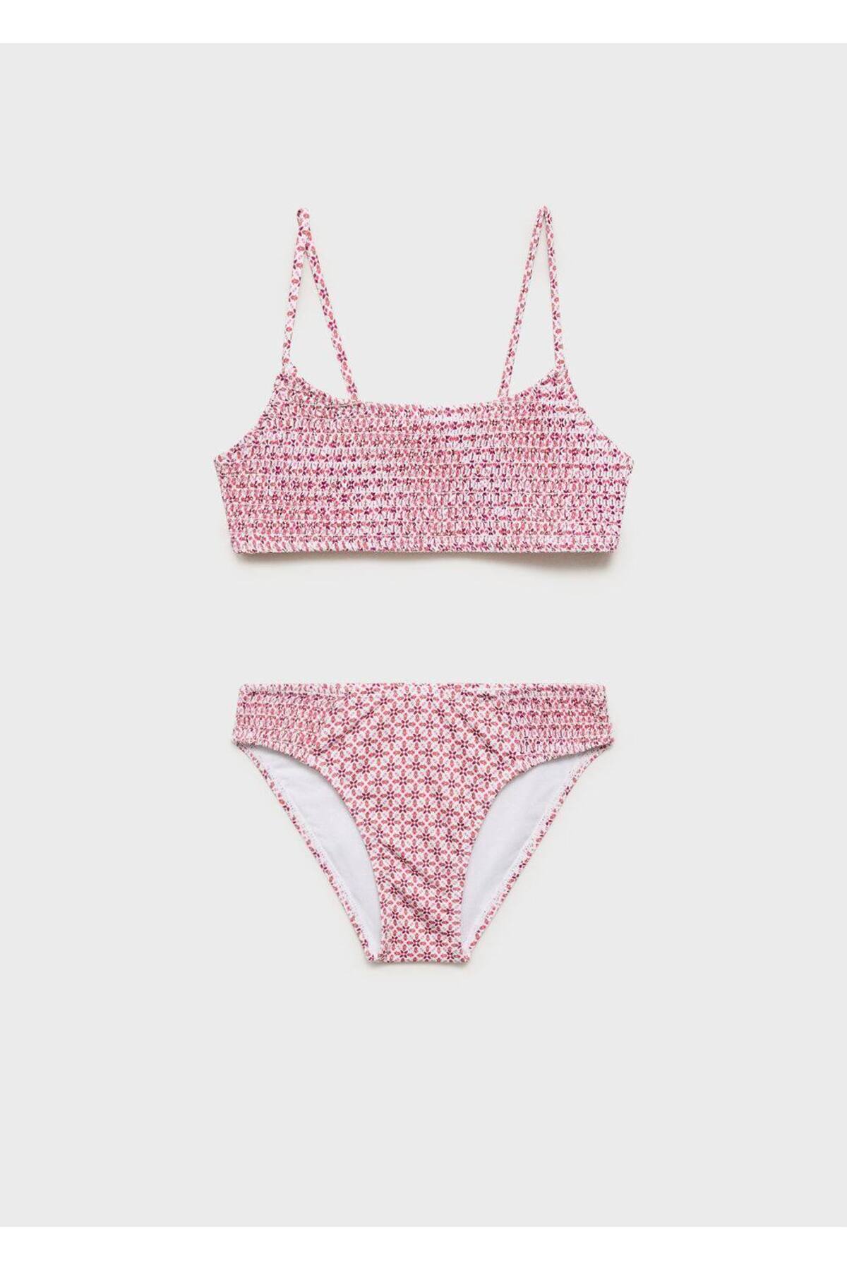 Çiçekli Büzgülü Bikini