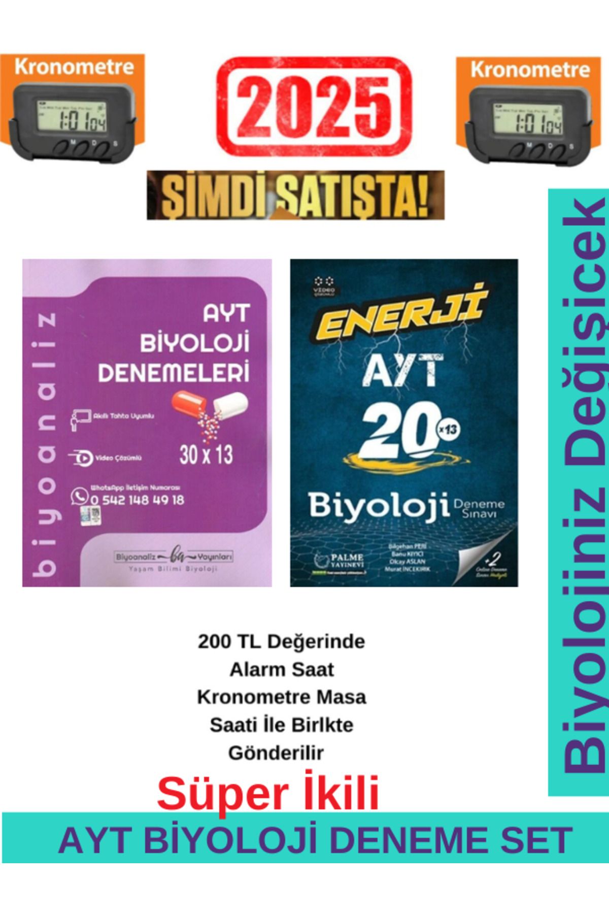 Biyotik Yayınları Biyoanaliz 2025 AYT Biyoloji 30x13 Denemeleri+Palme Ayt Enerji Biyoloji 20 Branş Deneme+Kronometre