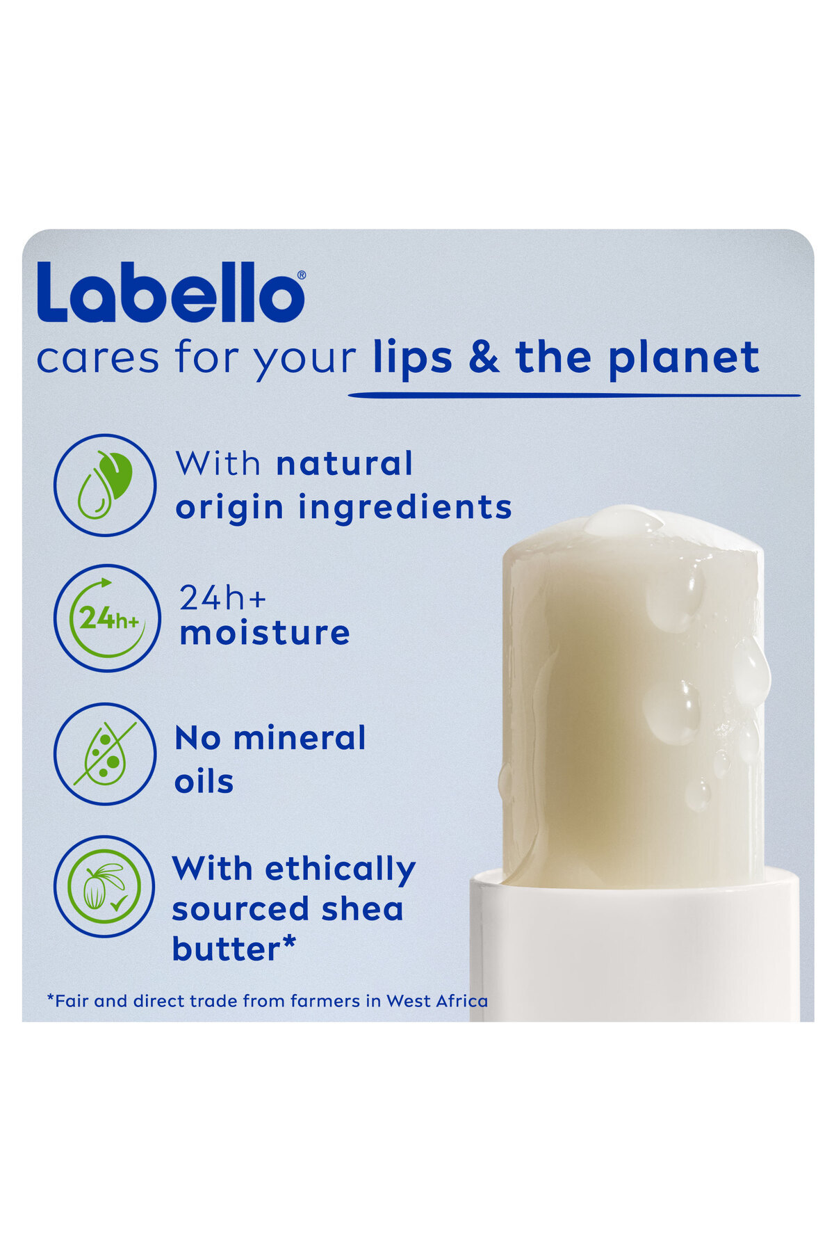 LABELLO-Lip Care, Moisturizing Lip Balm, Original with Shea Butter, 4.8g 6