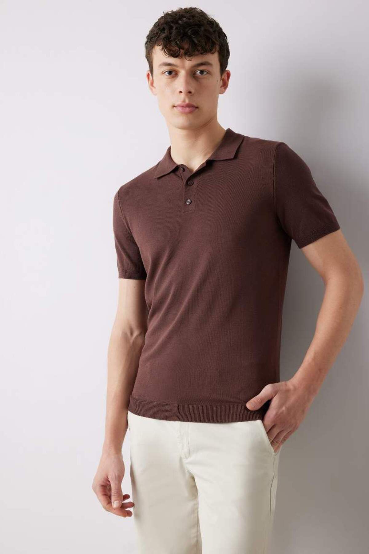 DeFacto Yeni Sezon Standart Fit Polo Yaka Kısa Kollu Triko Polo Tişört