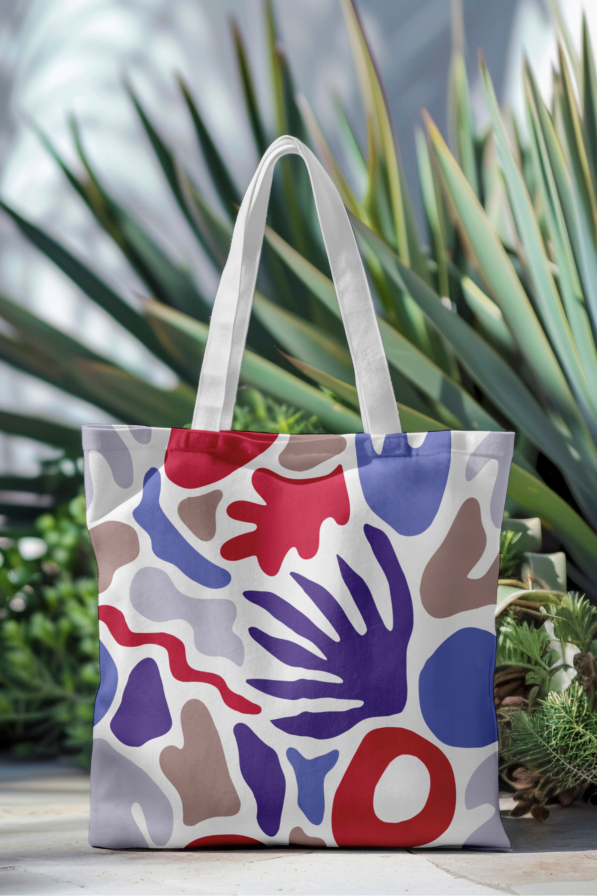 AYSHOME-Ays Home Basic Patterned Printed Zippered Cloth Beach Shopping Bag 1