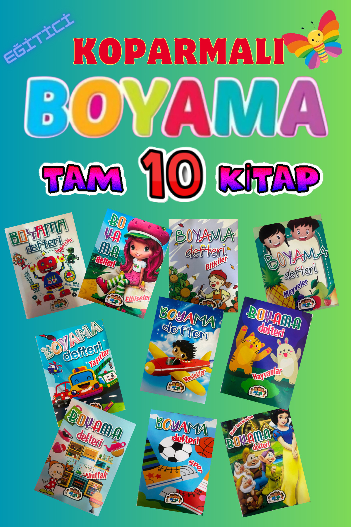 GÖNÜL YAYINCILIK MİNİKLER İÇİN 3-6 YAŞ NEŞELİ BOYAMA KİTABI SETİ 10 KİTAP