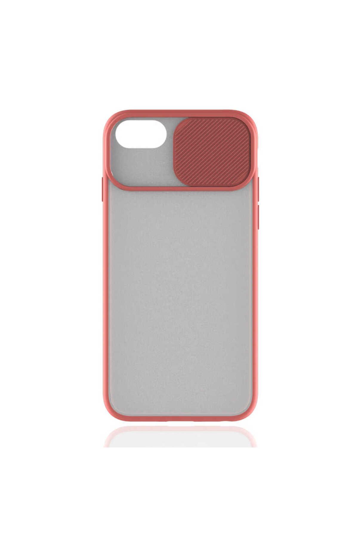halkhouse Apple iPhone 7 Plus Kılıf Kamera Korumalı Sürgülü Renkli Sert Esnek Silikon Lensi Kapak