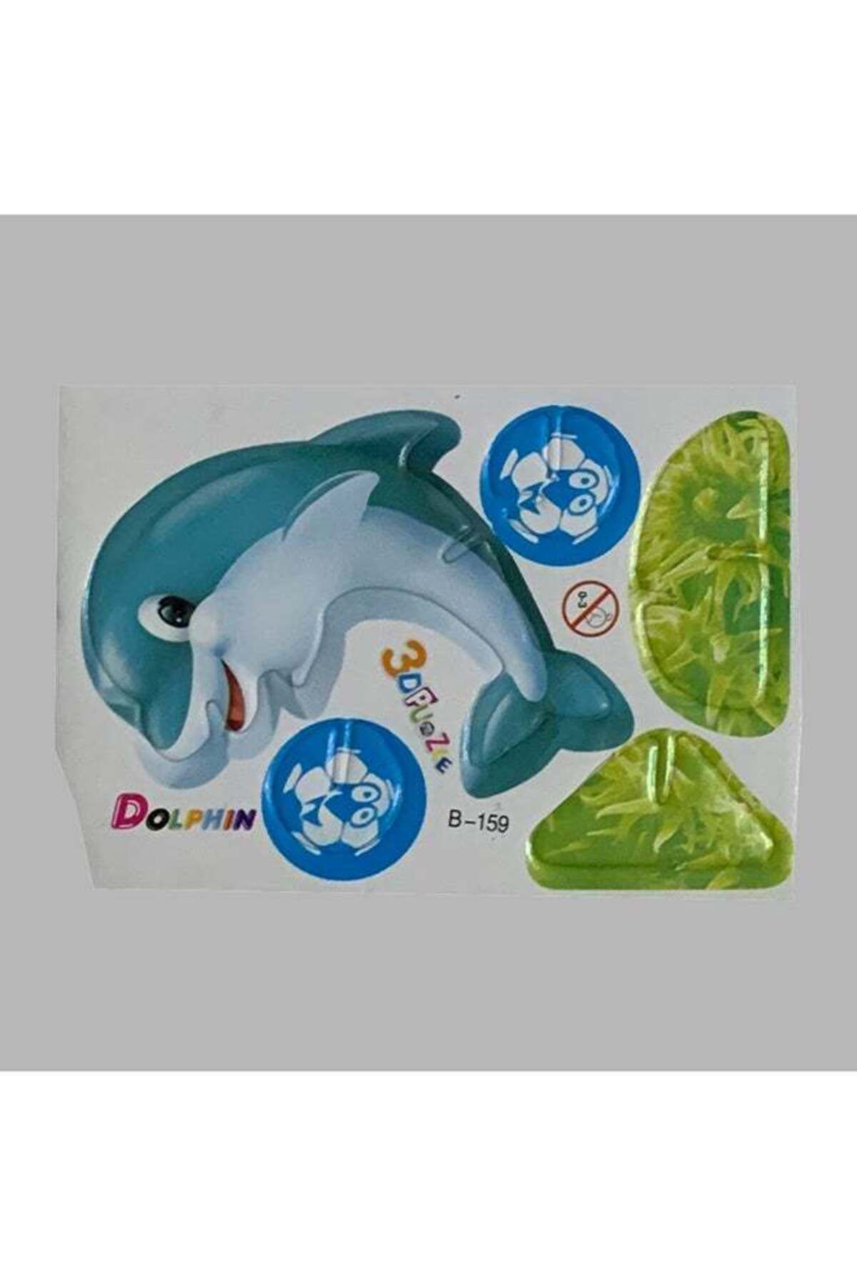 Generic-5-Piece Mini Animal Blocks 3D Puzzle Set Dolphin 2
