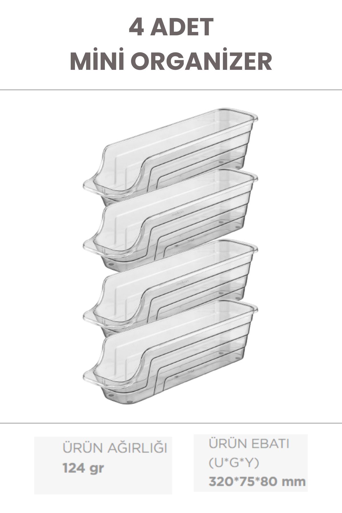 Melkan Home Organizator Pentru Frigider 4 Buc, Organizator Mini Organizator Pentru Băuturi, Organizator În Dulap 32 Cm - One Size