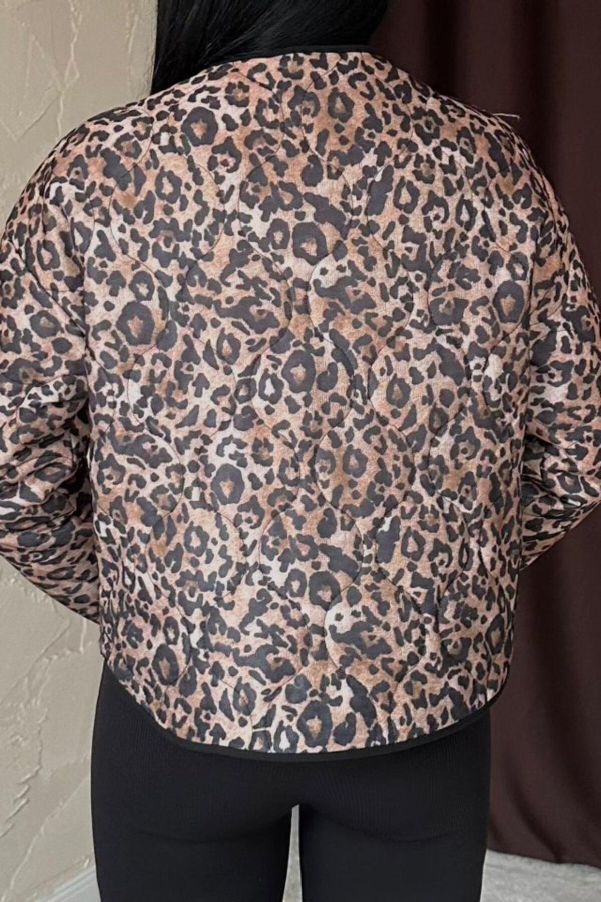 Albayrak Leopar Leopar Desenli Kapitone Ceket