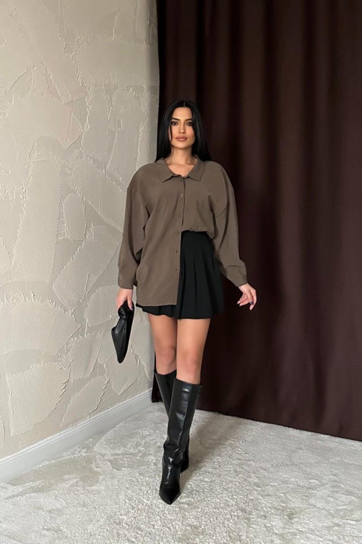 velmorafashion Haki Salaş Gömlek