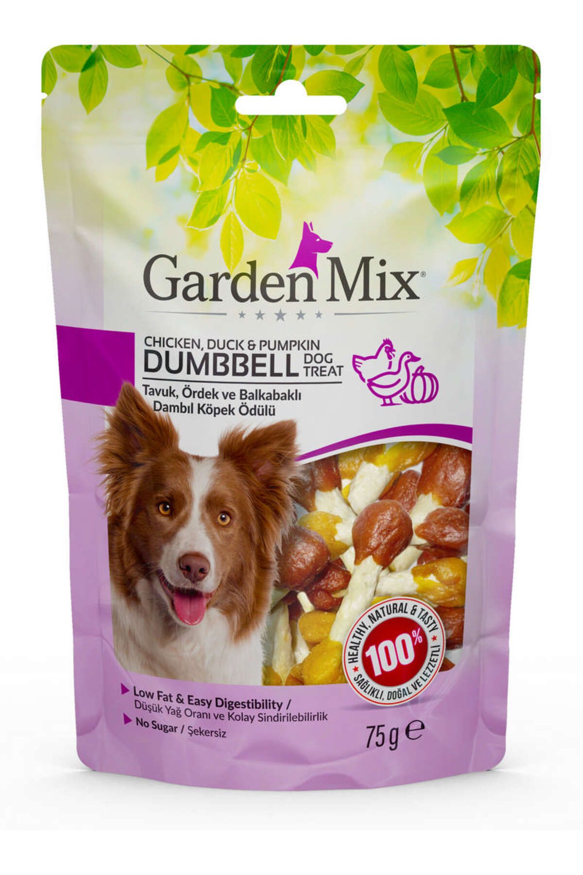 Gardenmix Garden Mix Tavuk Ördek Ve Balkabaklı Dambıl Köpek Ödülü 75 Gr YKTSN