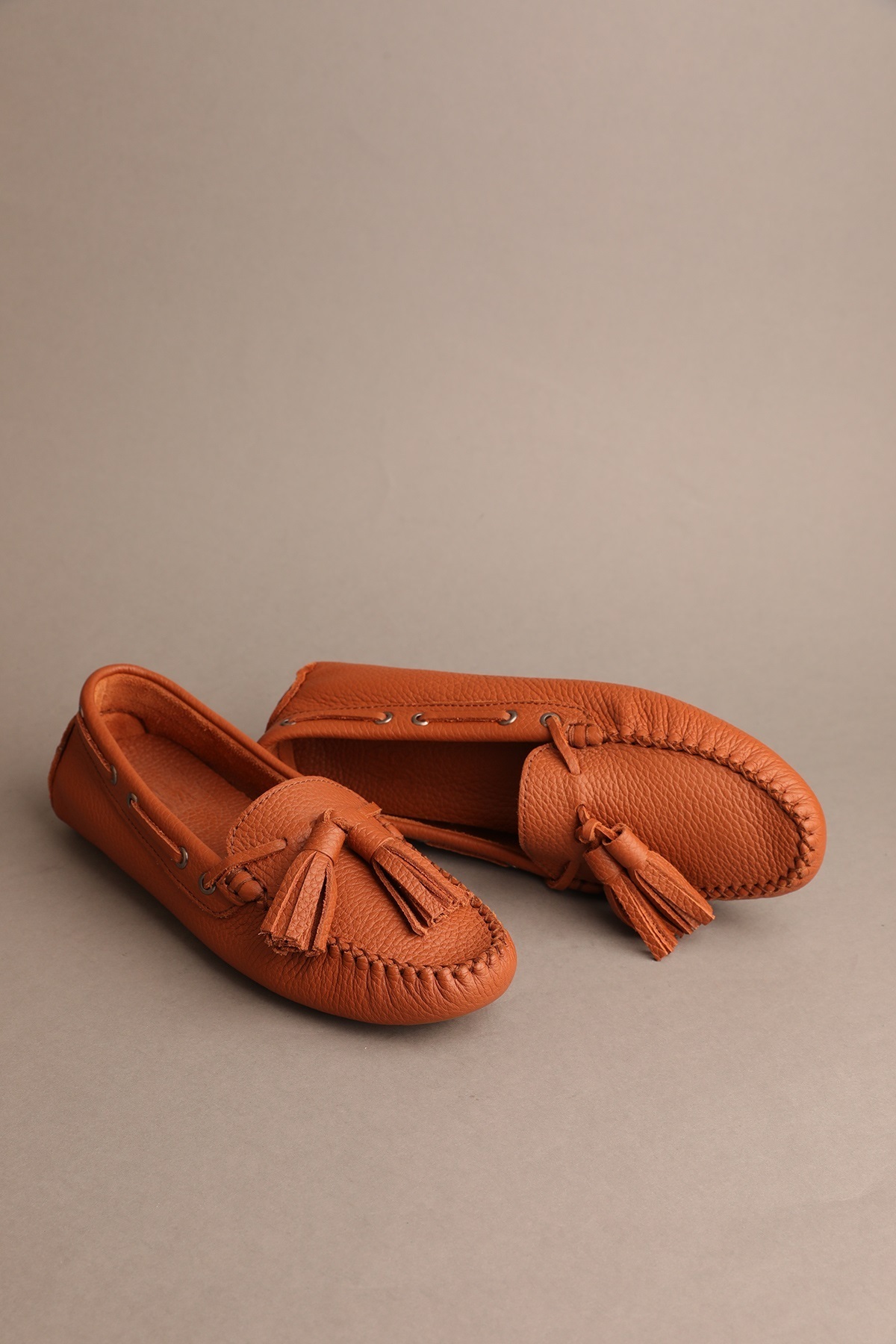 Gondol-Women's Genuine Leather Classic Loafer Tan 37 Ttx.710 1