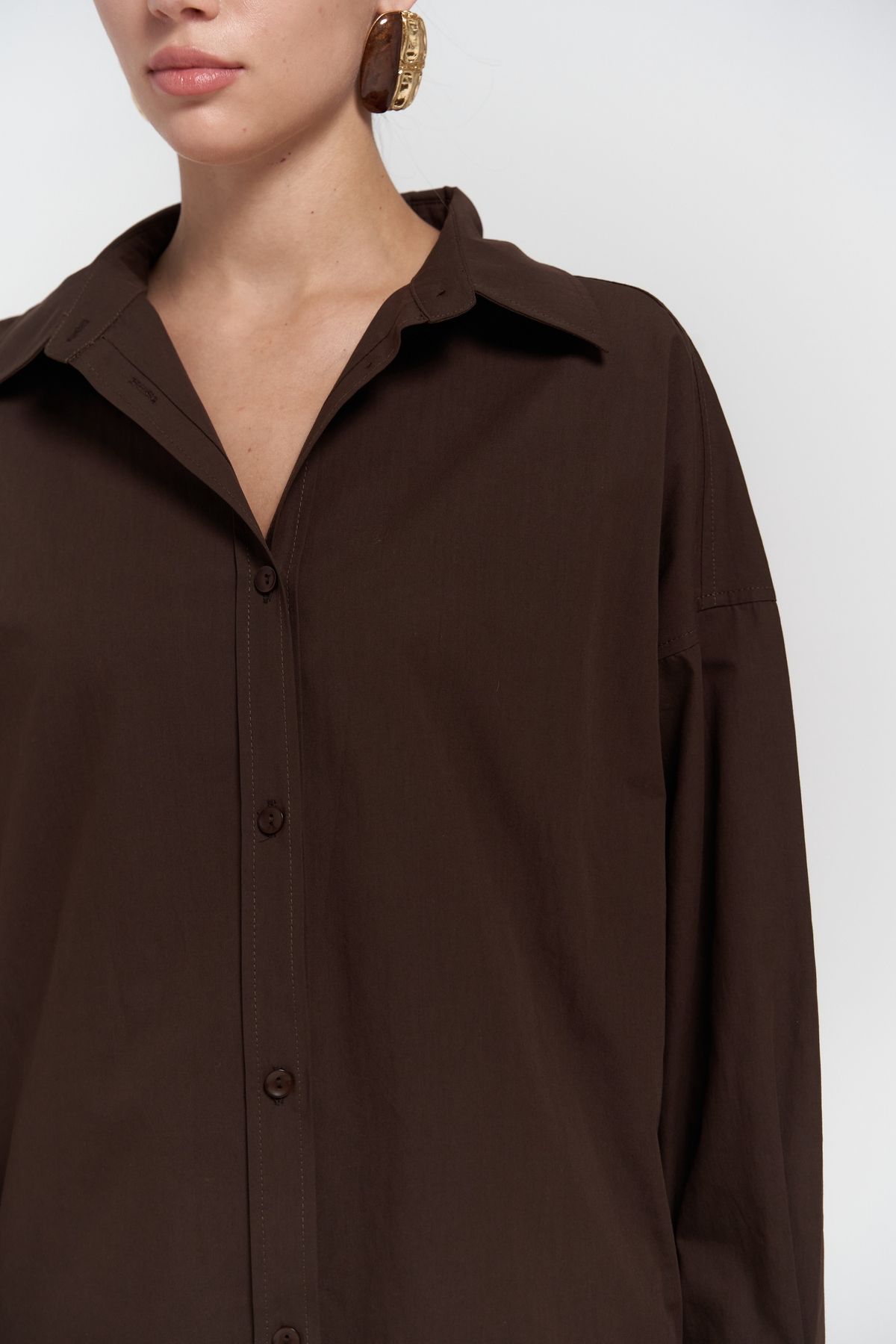 Mai-Cămașă maro oversize Phoebe 7