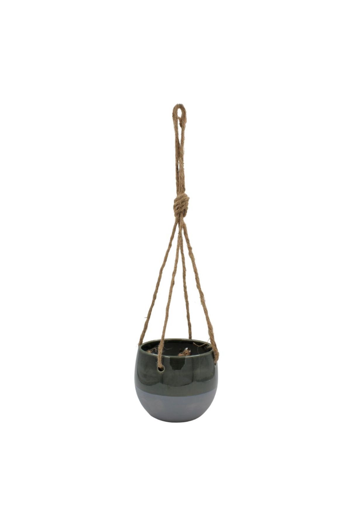 BM GİFT DESİGN Ghiveci Suspendat, Din Ceramică, Verde Cu Gri, 11 Cm - One Size