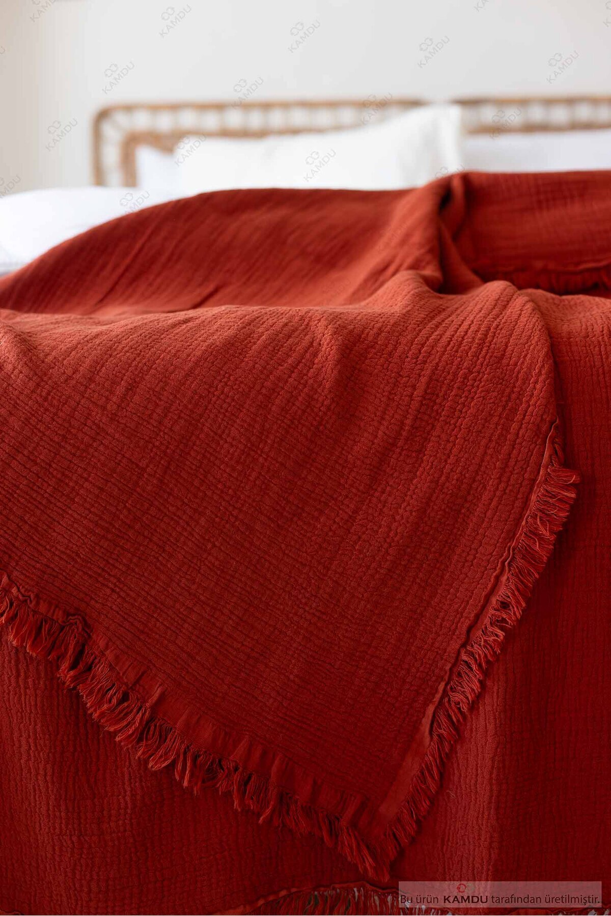 denizlicotton-200X260 cm Luxury Muslin Bedspread, 100% Cotton Bedspread, Double Bedspread 3
