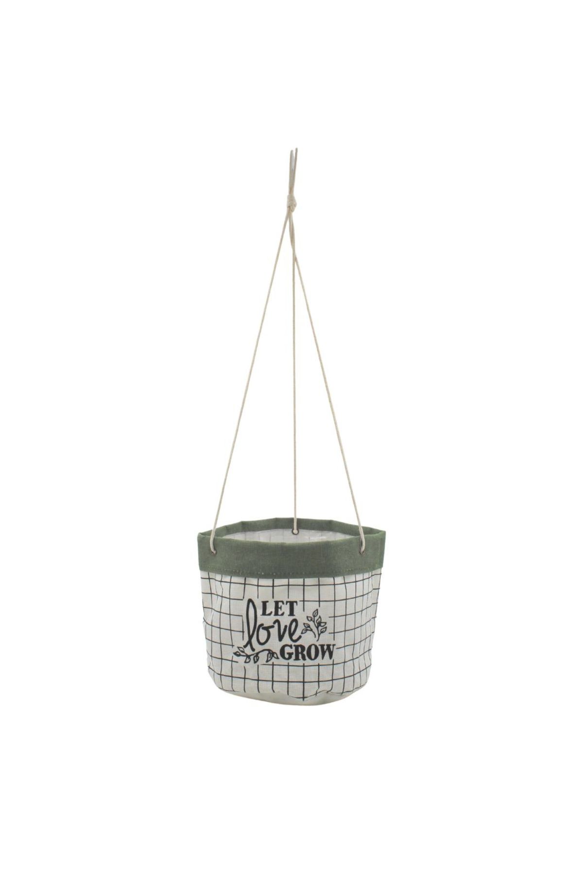 BM GİFT DESİGN Ghiveci Suspendat Textil Alb-verde 17 Cm - One Size