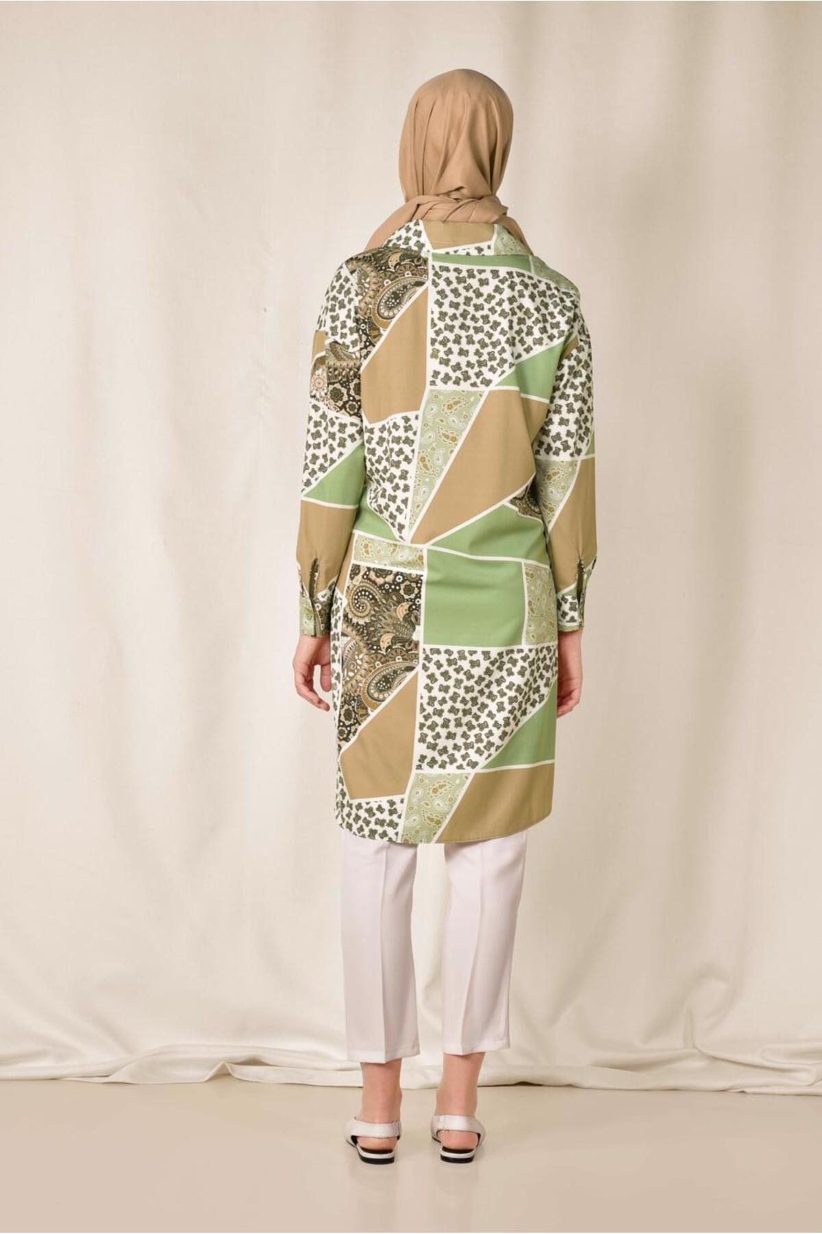 Alvina-Colorful Patterned Front Button Tunic 4983 3