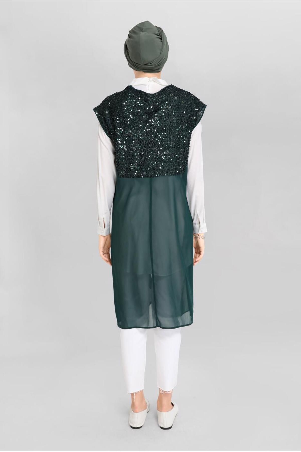 Alvina-40569 Model Double Tunic with Sequins 3