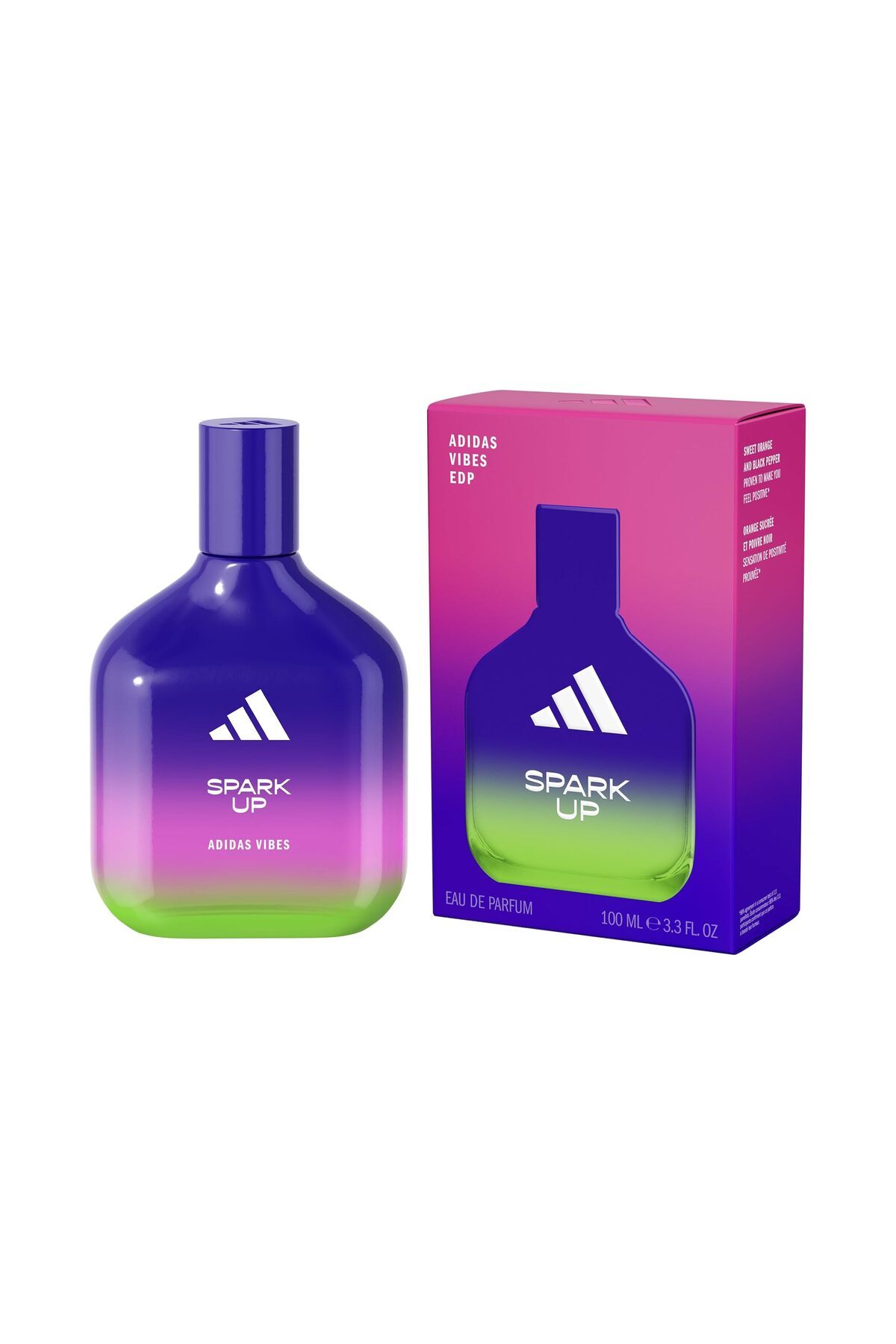 adidas-Vibes Spark Up Eau de Parfum For All, Energising and Stimulating Black Pepper 100ml (3.3oz) 2