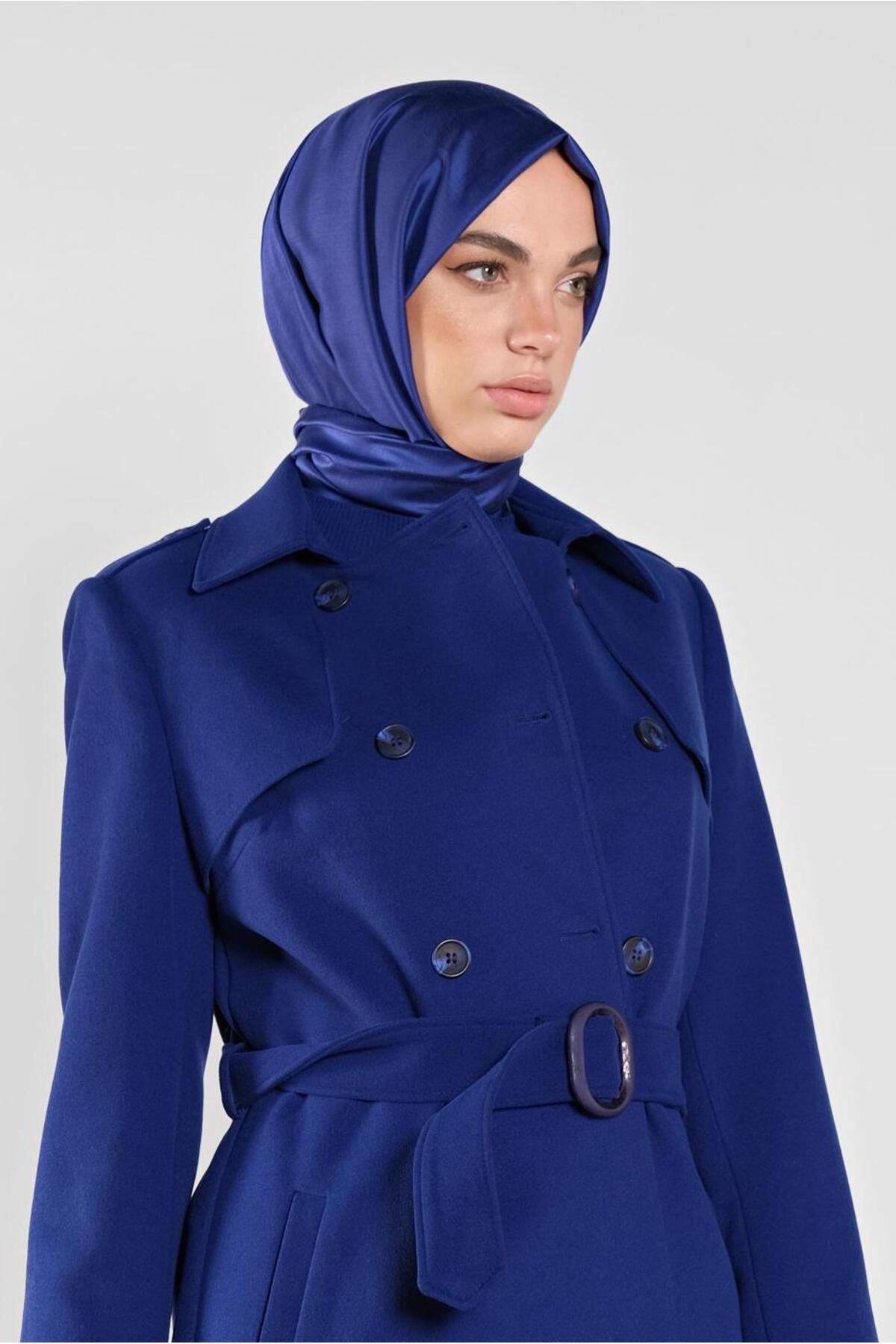 کت کمربند دکمه دار 90124 Alvina