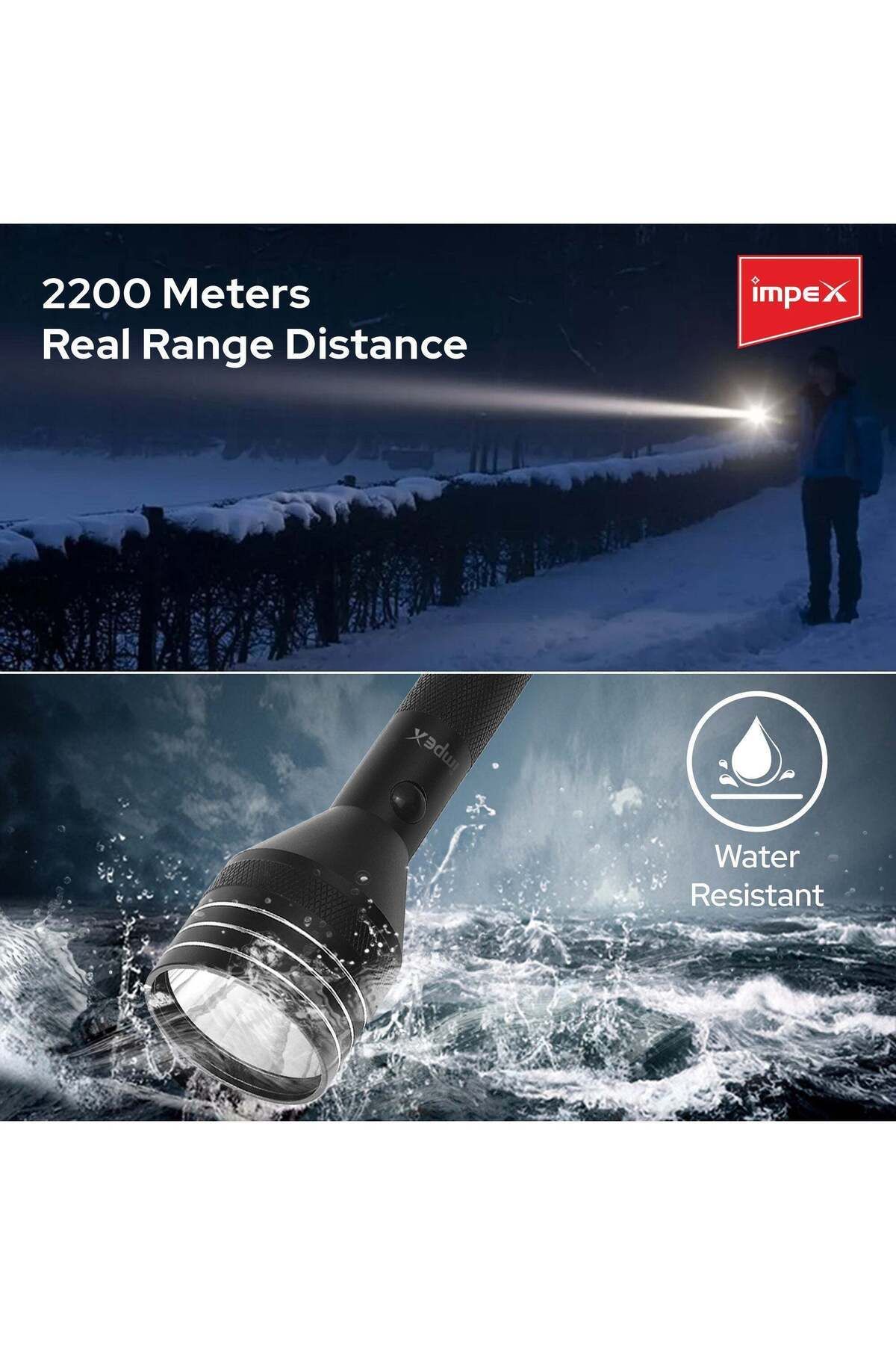 İMPEX-Impex Leader L2 2000mah Rechargeable Led Flashlight - Leader L2, Gunmetal, Usb Input, Cree Xpe Led 4