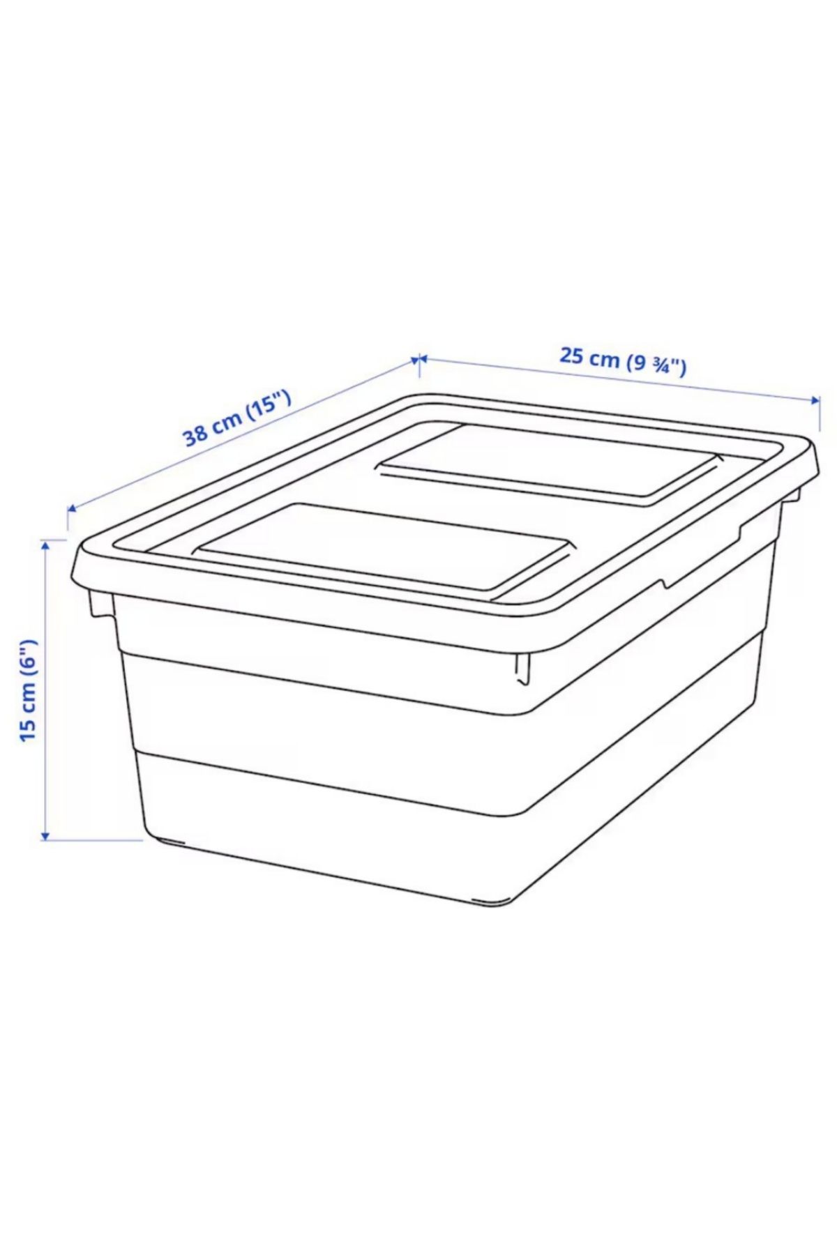 IKEA-SOCKERBIT Box with Lid, White, 38x25x15 cm – Stackable & Durable Storage Solution 6