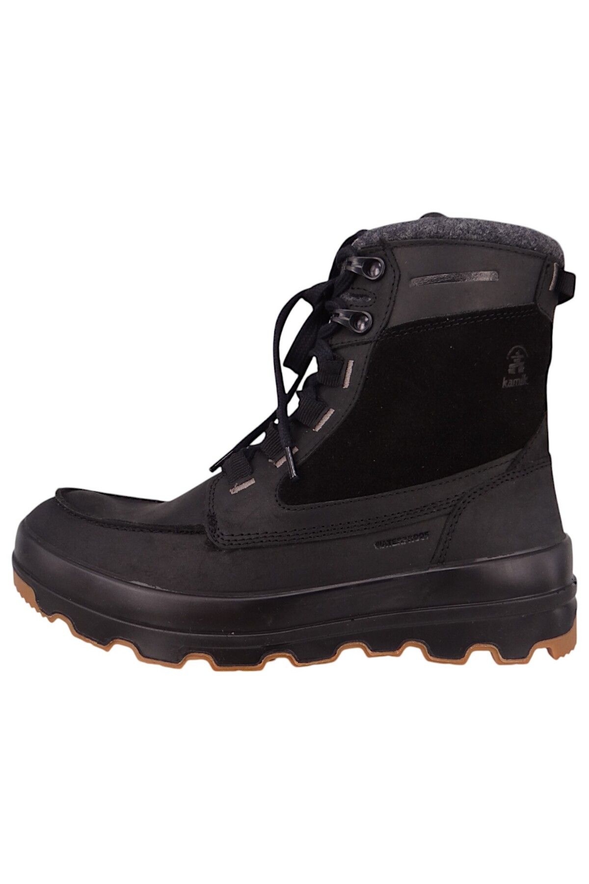 Kamik-Damen Winterstiefel Stiefel Winterschuhe Snowgem Wk2164 Schwarz Blk Black Leder/synthetik Mit Iceki 3