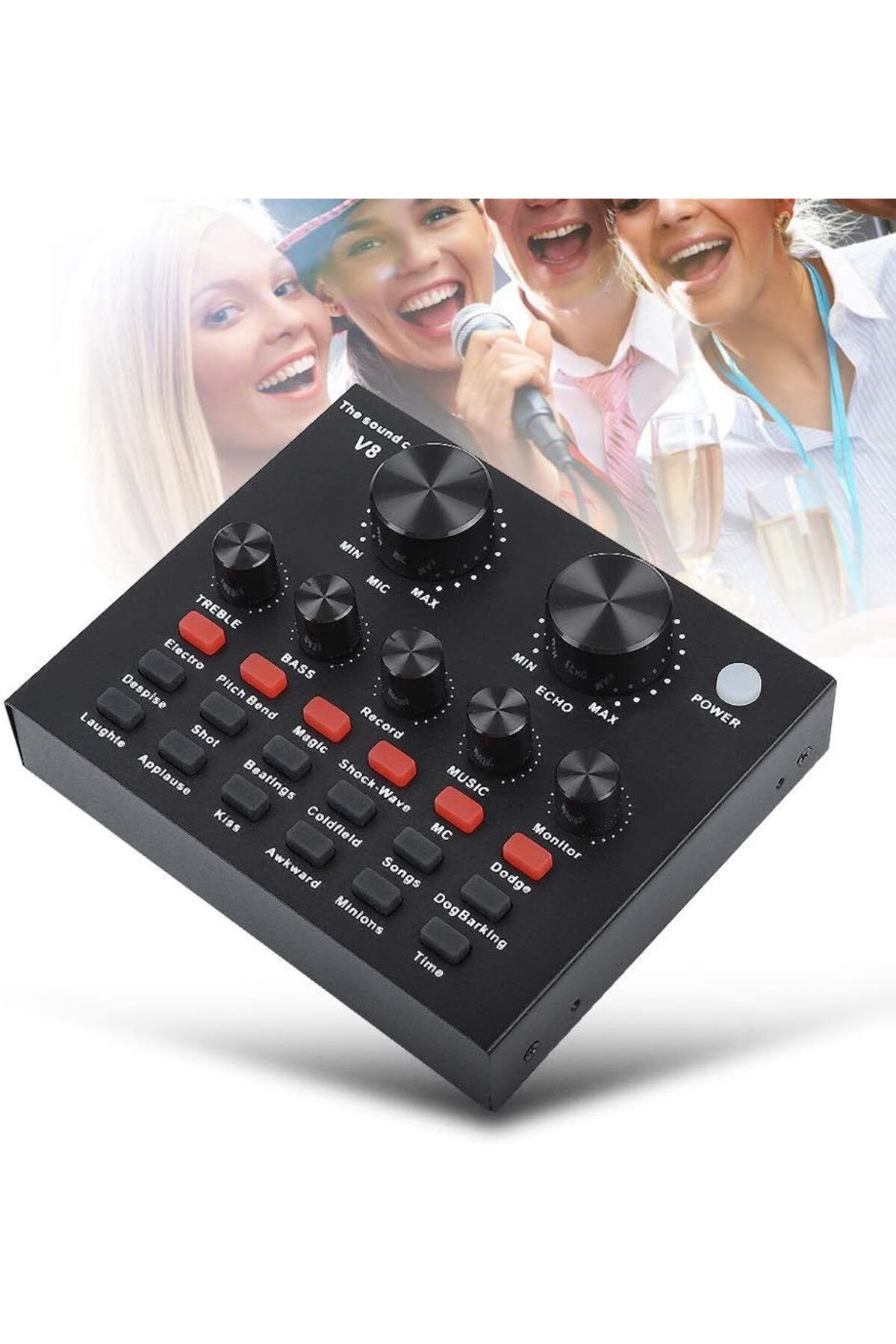 fulina-V8 Karaoke Recording and Broadcast Audio Mixer for Live KTV, Recording and Voice Chat 6