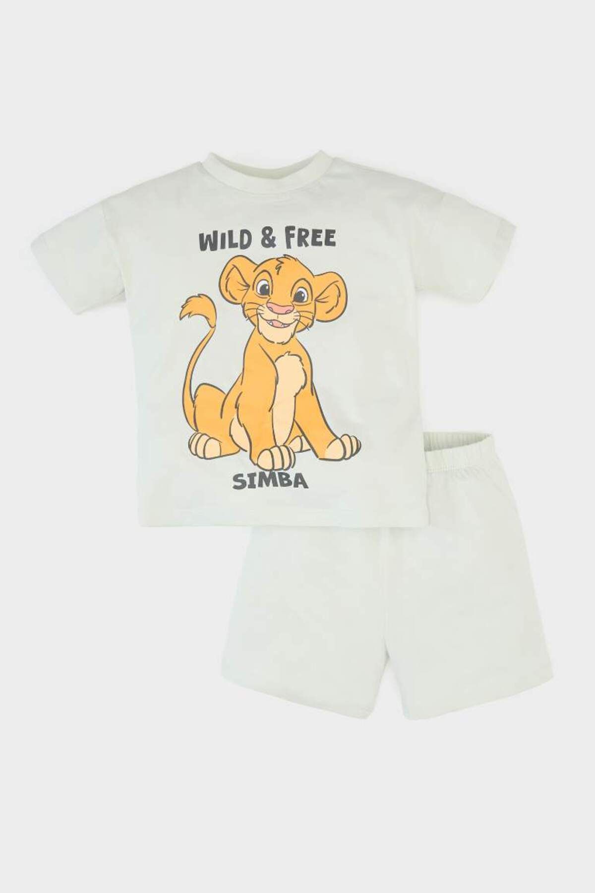 DeFacto Yeni Sezon Erkek Bebek Disney Lion King 2'li Takım Kısa Kollu Tişört Beli Lastikli Şort