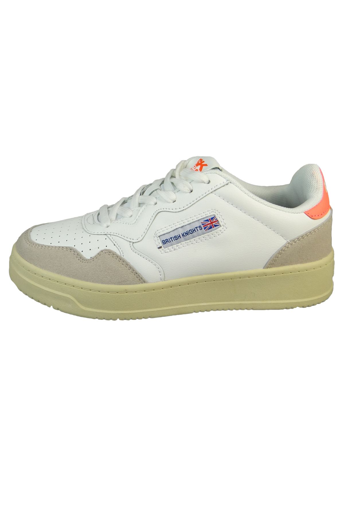 British Knights-Damen Low Sneaker Noors Low Top B48-3632 Weiß 02 White/Neon Orange Kunstleder 3