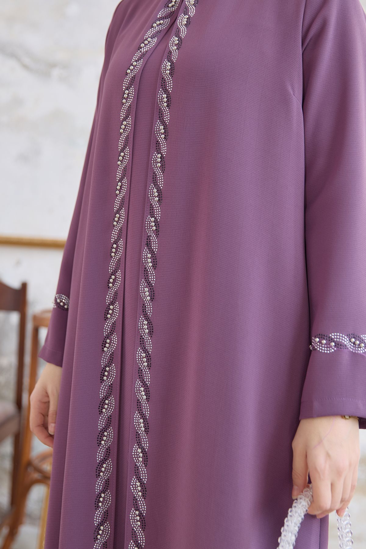 VAVİNOR-Lara Plus Size Evening Dress - Lilac 5