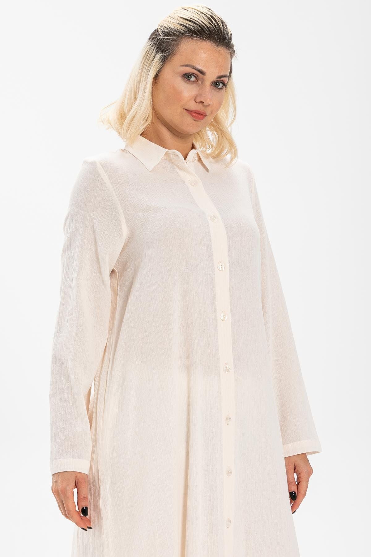 Eliş Şile Bezi-Edanur Sile Cloth Seasonal and Summer Tunic Cream Cream 3
